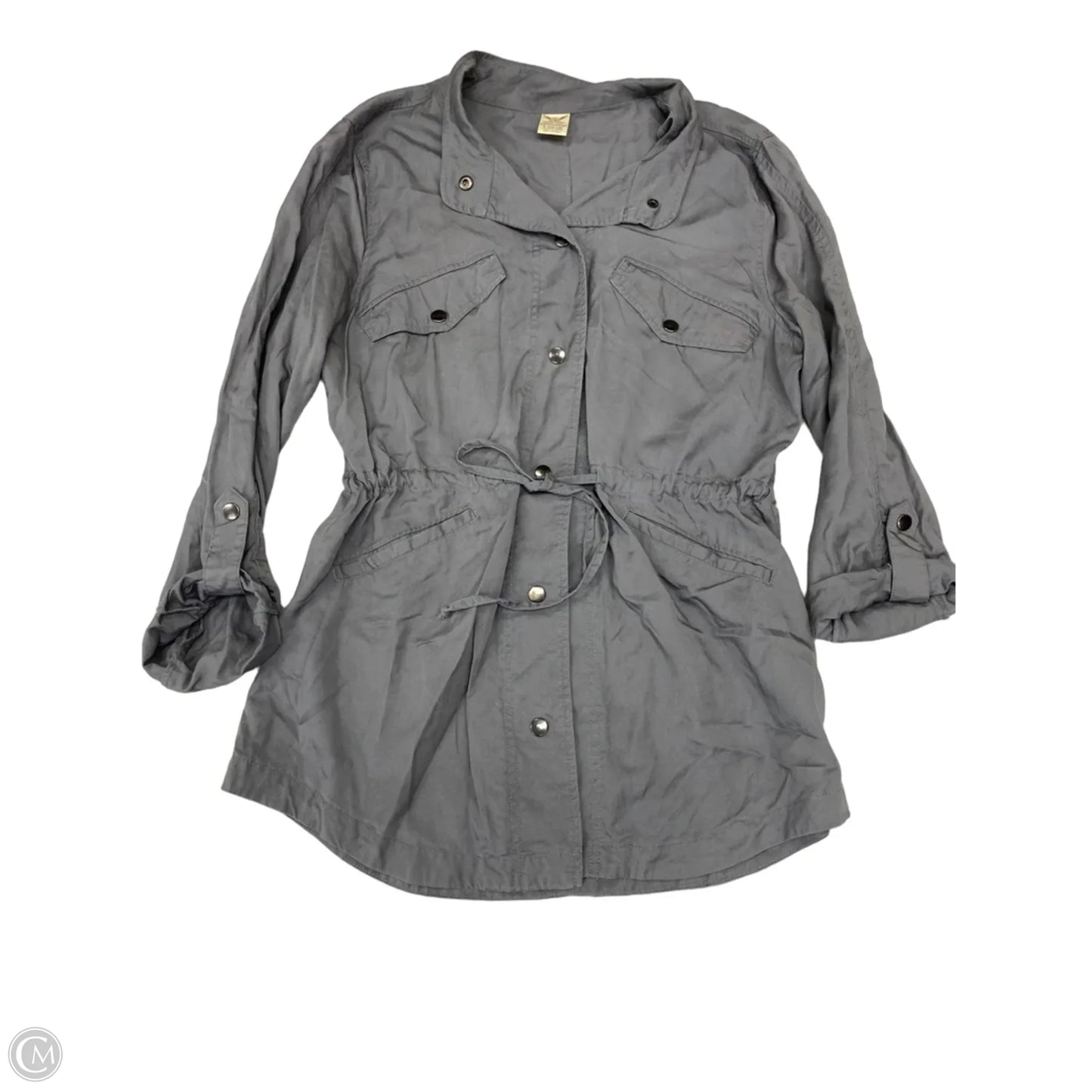 Jacket Shirt By Faded Glory In Grey, Size: L