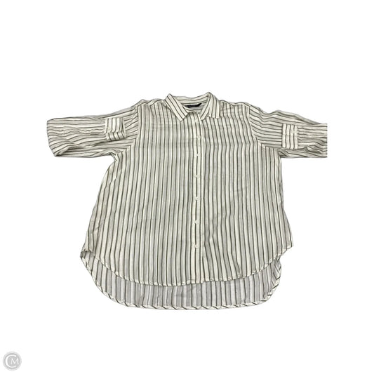 Top Long Sleeve By Zara In Striped Pattern, Size: M