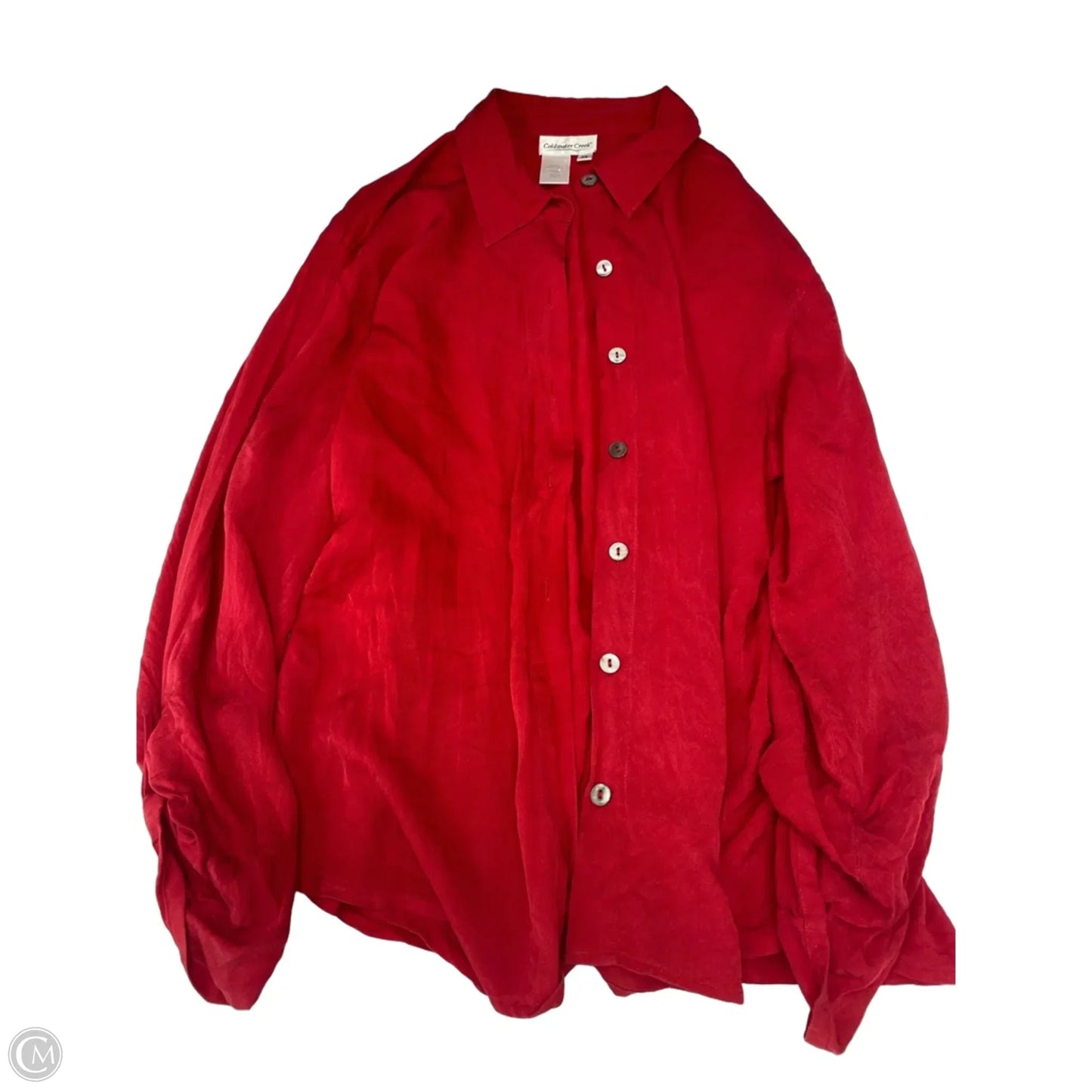 Blouse Long Sleeve By Coldwater Creek In Red, Size: Xl