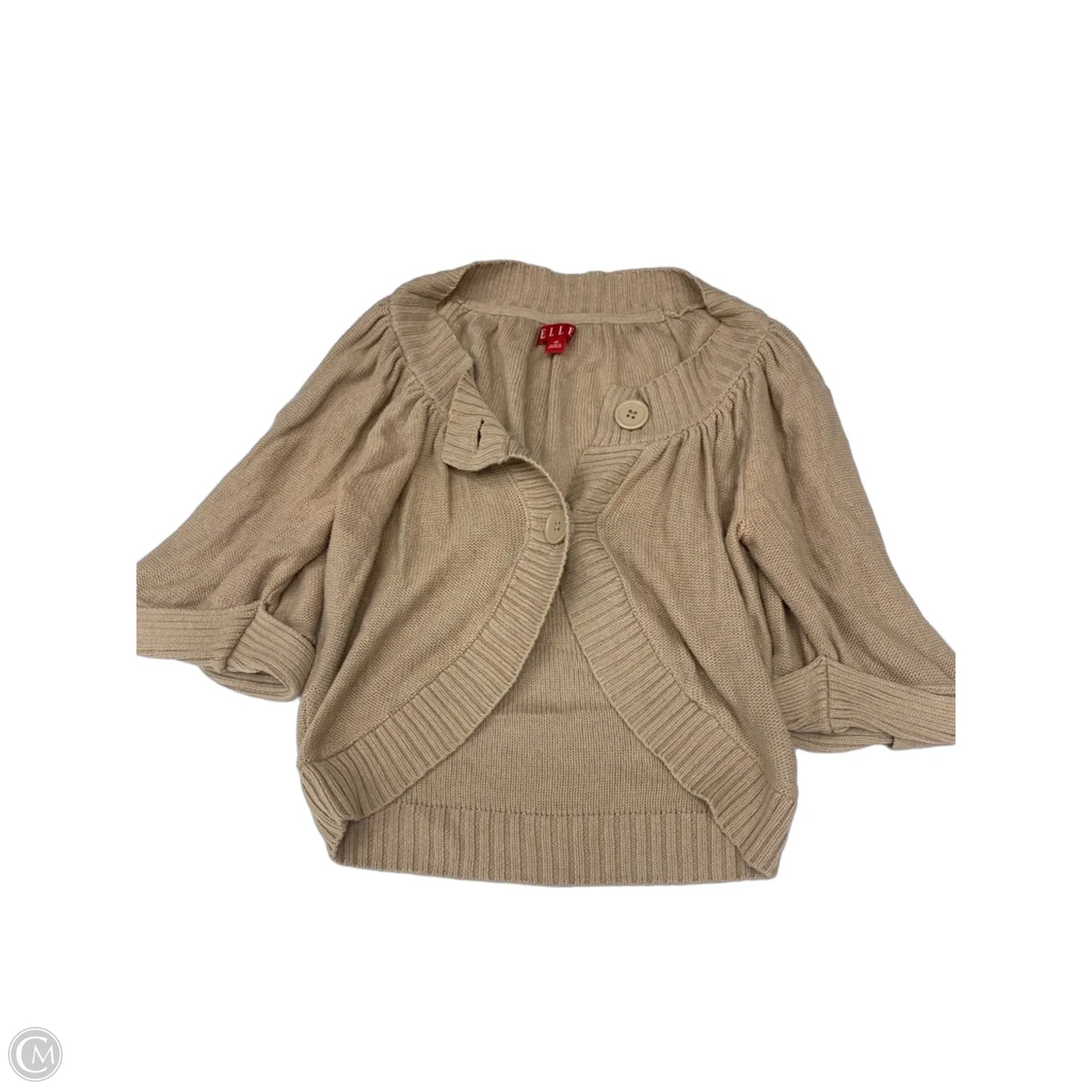 Sweater Cardigan By Elle In Tan, Size: Xs