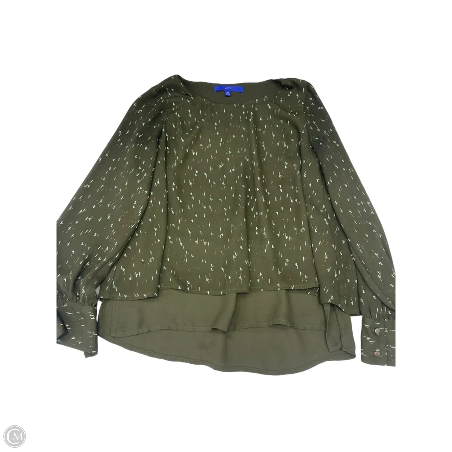 Blouse Long Sleeve By Apt 9 In Green, Size: Xs