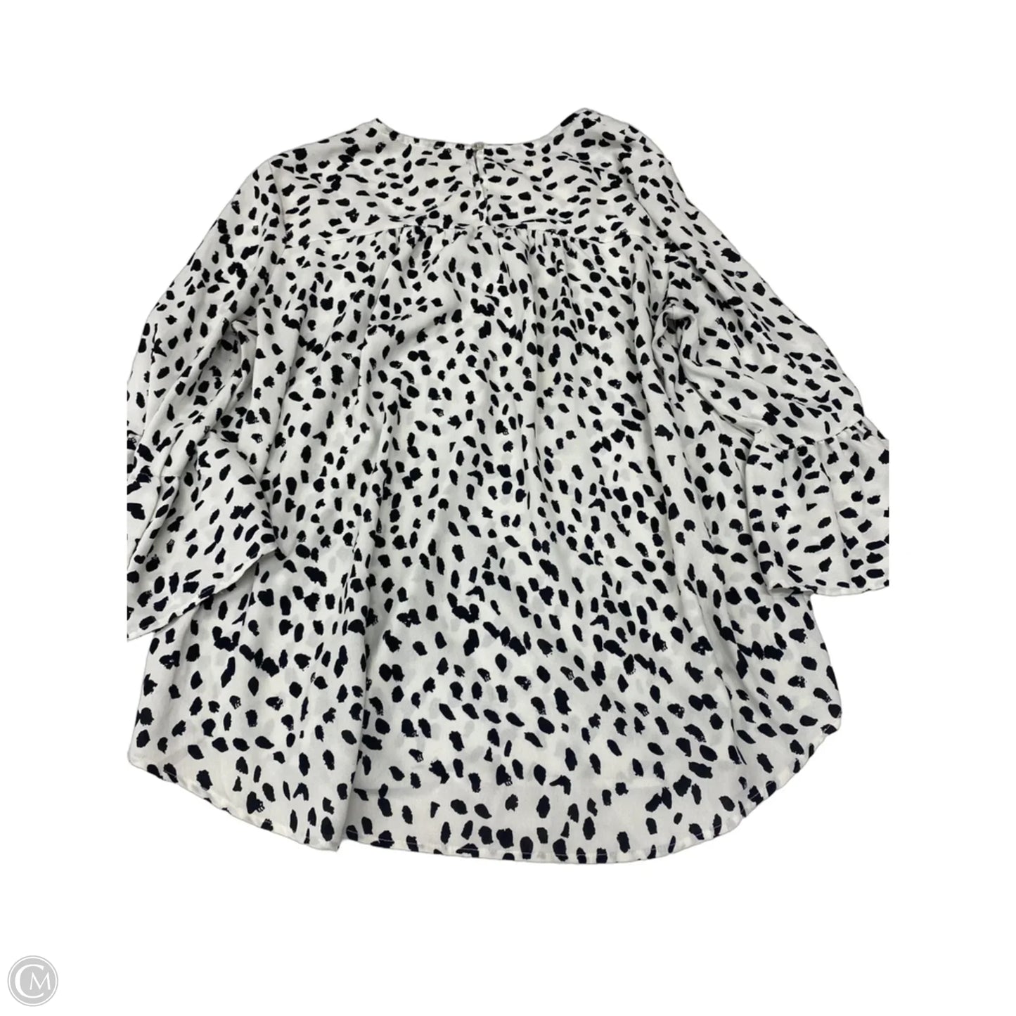 Blouse Long Sleeve By Ces Femme In Black & White, Size: L