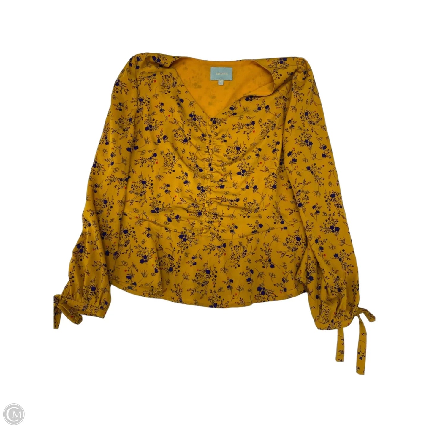 Blouse Long Sleeve By Skies Are Blue In Floral Print, Size: M