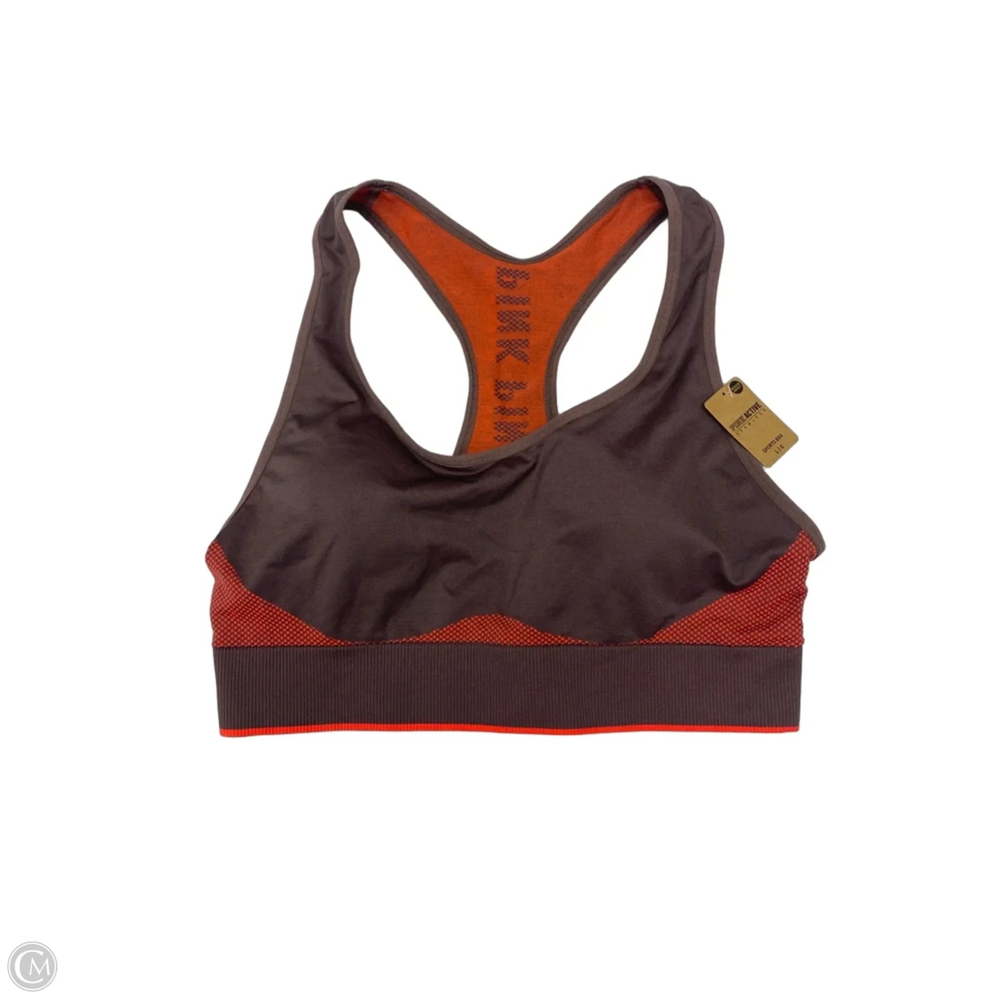 Athletic Bra By Pink In Brown & Orange, Size: L