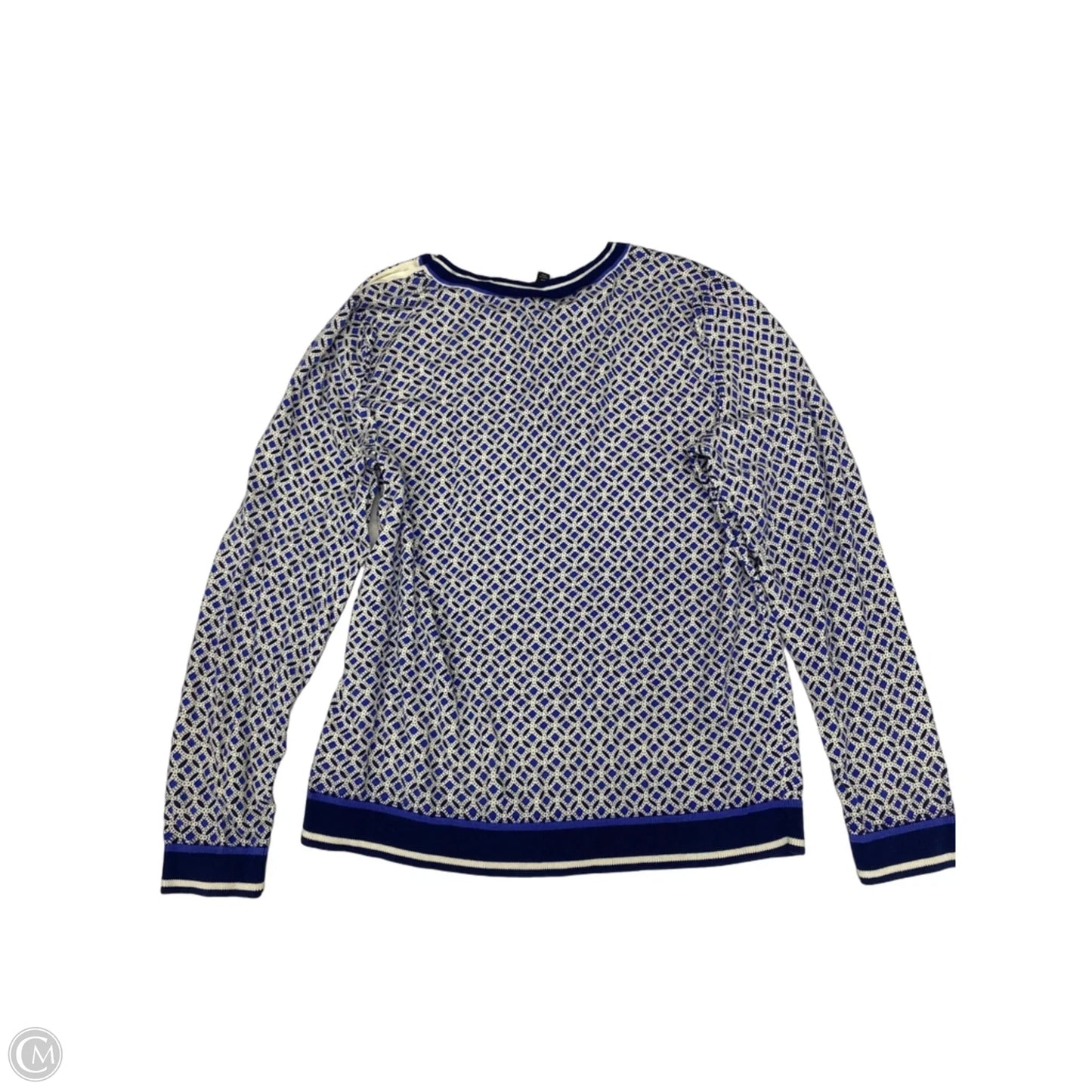 Top Long Sleeve By Talbots In Blue & White, Size: Lp