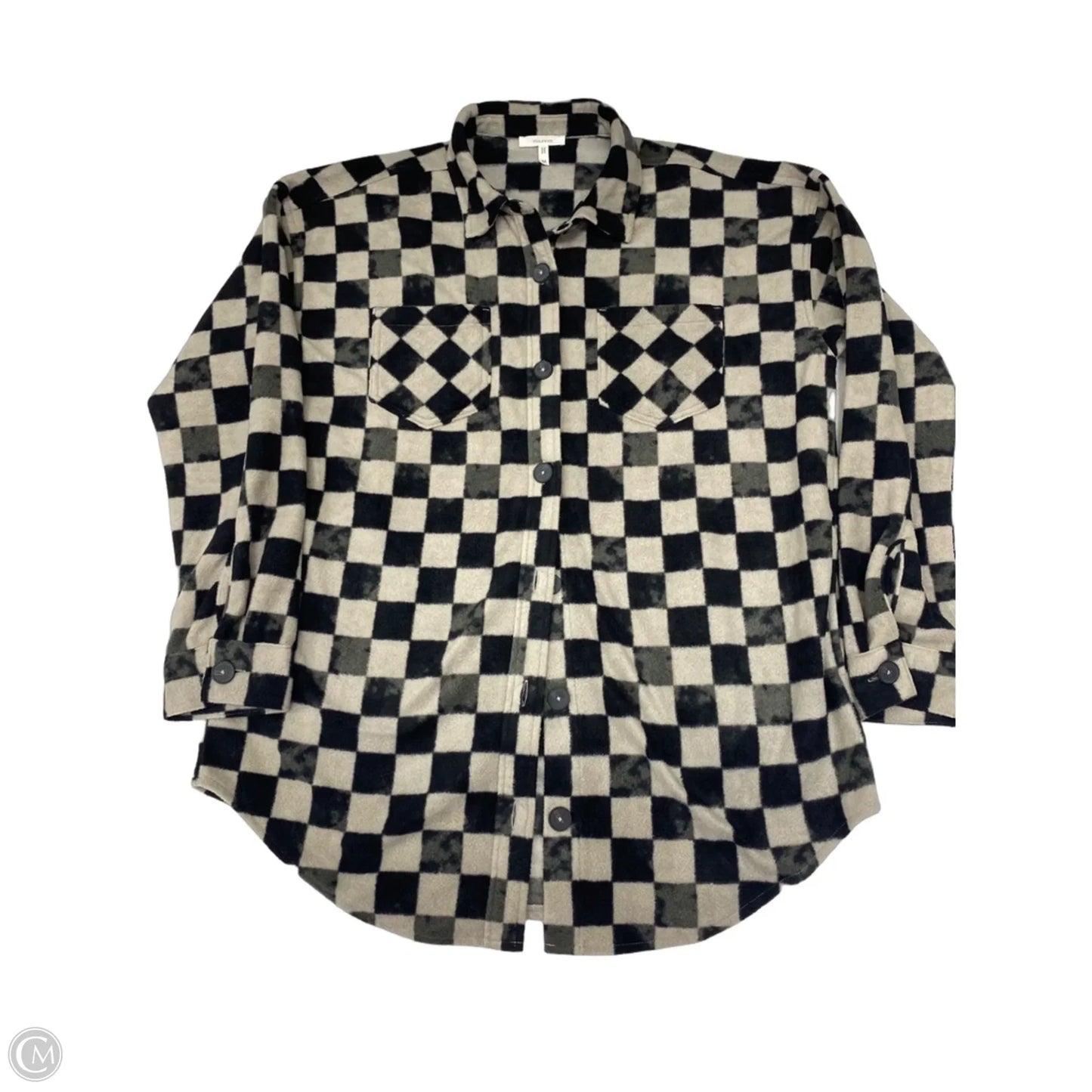Jacket Fleece By Maurices In Black & Grey, Size: M