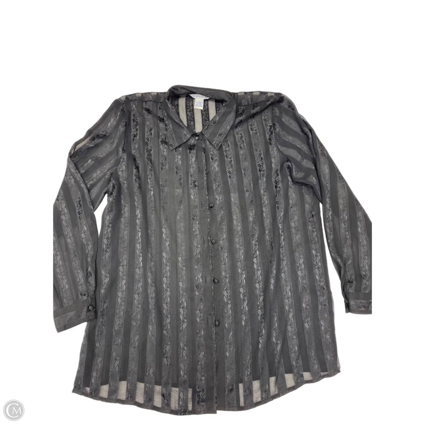 Blouse Long Sleeve By Clothes Mentor In Black, Size: L