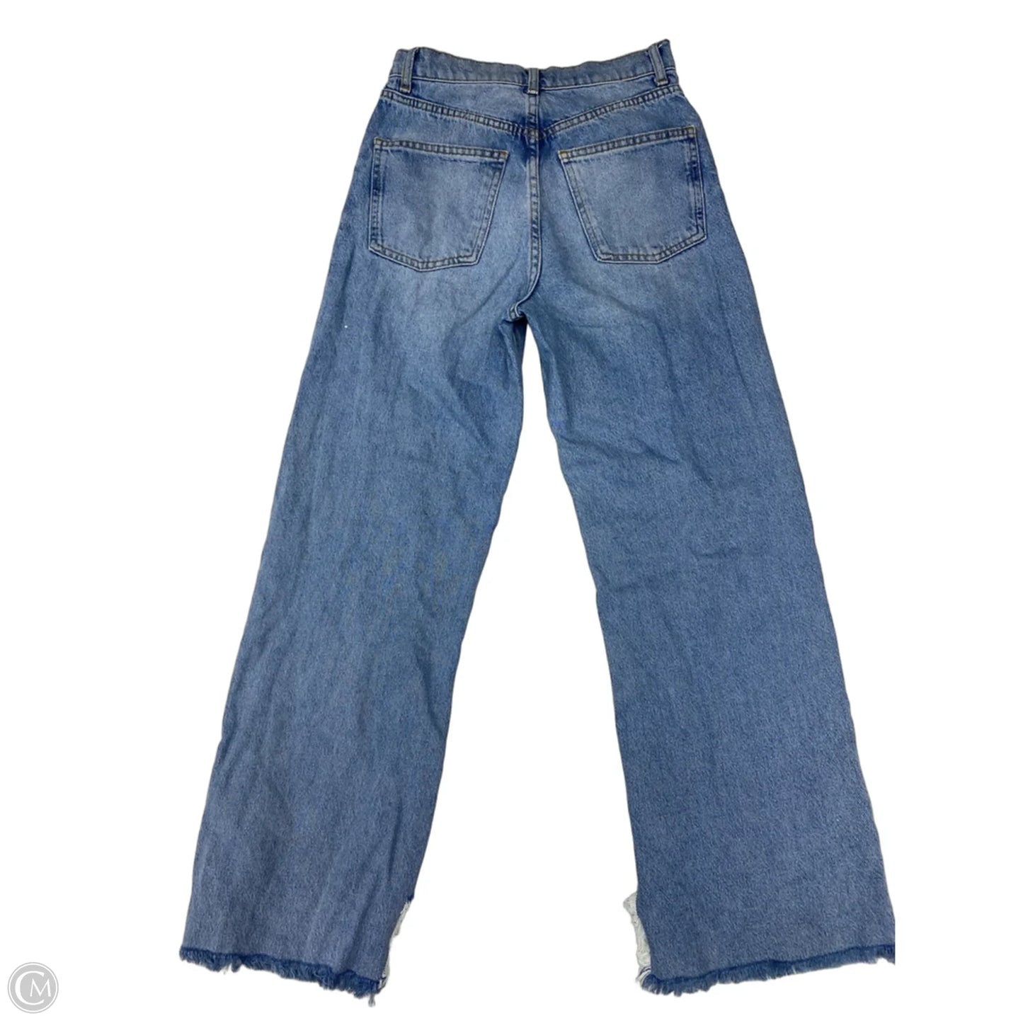 Jeans Wide Leg By Zara In Blue Denim, Size: 4