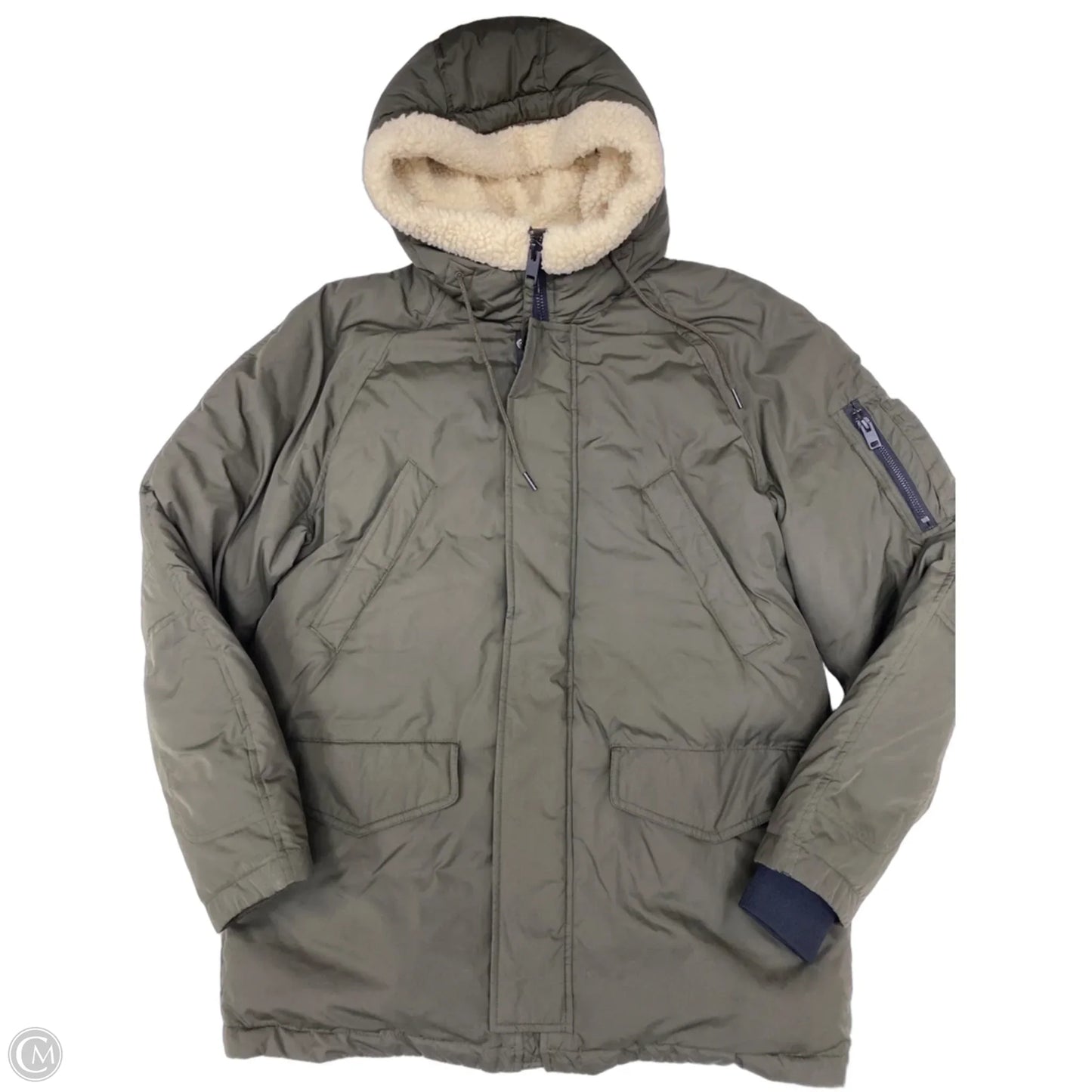 Coat Puffer & Quilted By Express In Green, Size: M