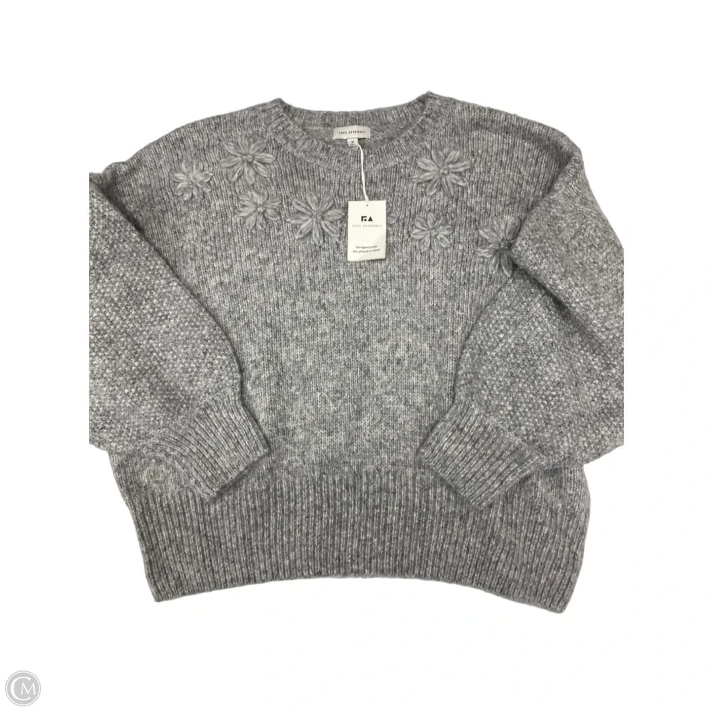 Sweater By Free Assembly In Grey, Size: 3x
