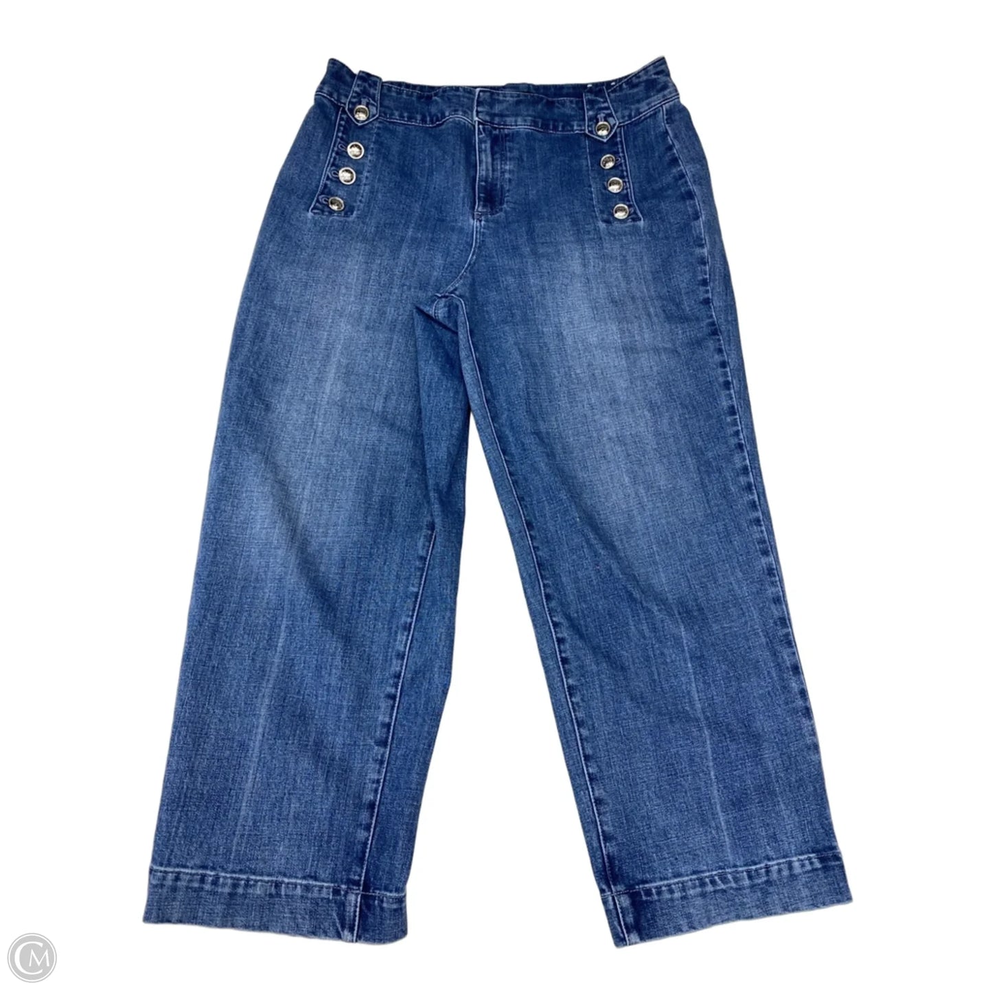 Jeans Cropped By Talbots In Blue Denim, Size: 14