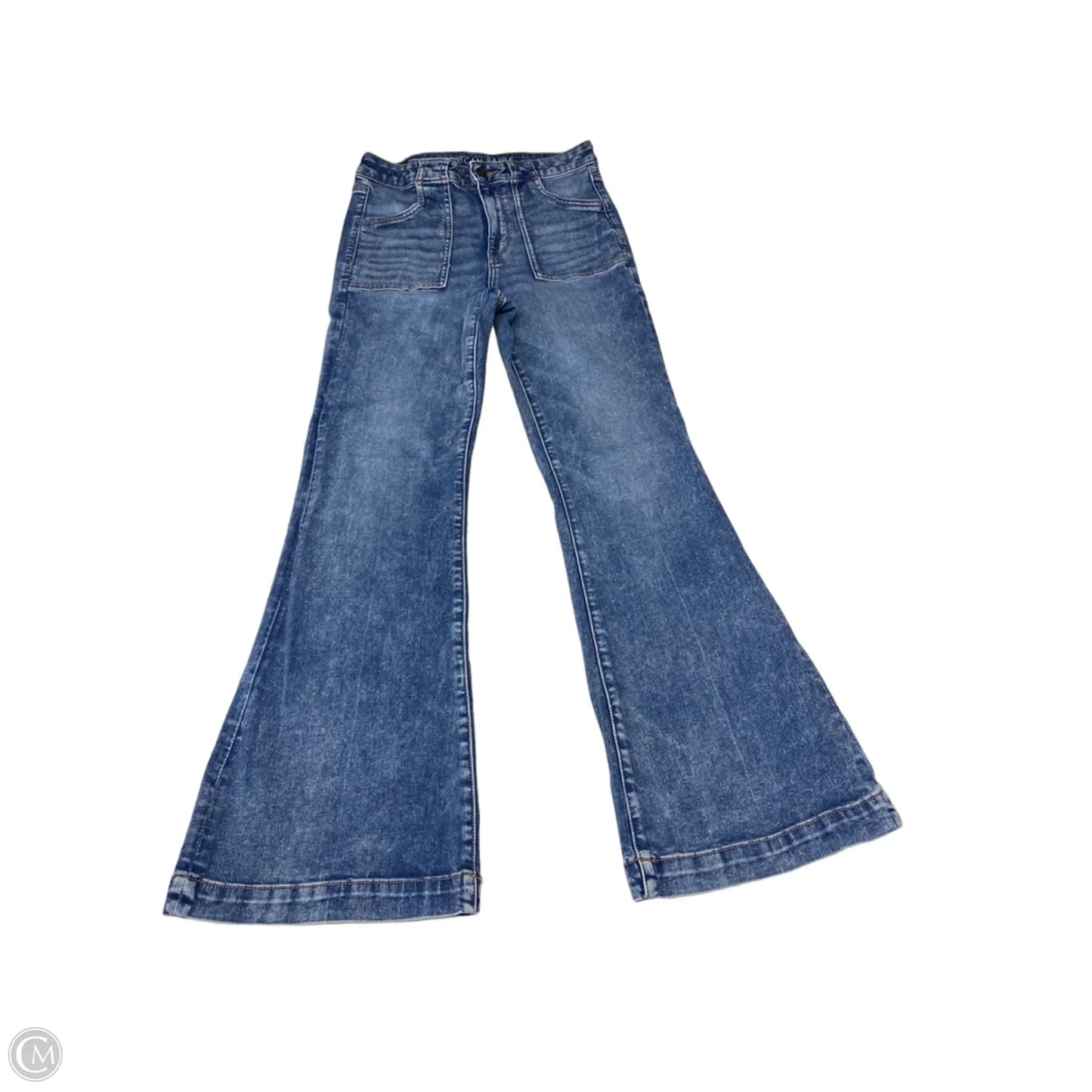 Jeans Flared By American Eagle In Blue Denim, Size: 8