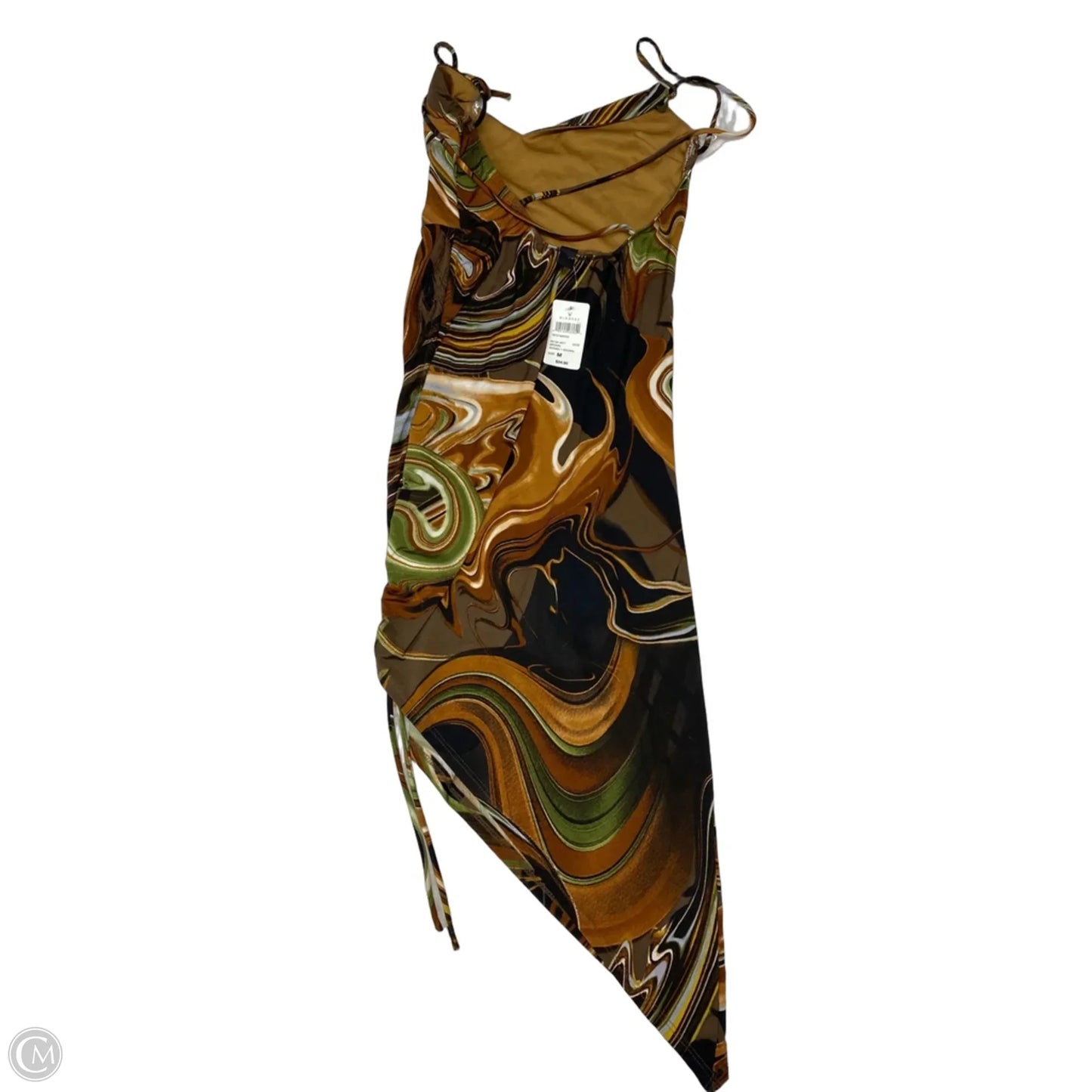 Dress Casual Midi By Windsor In Brown & Green, Size: M