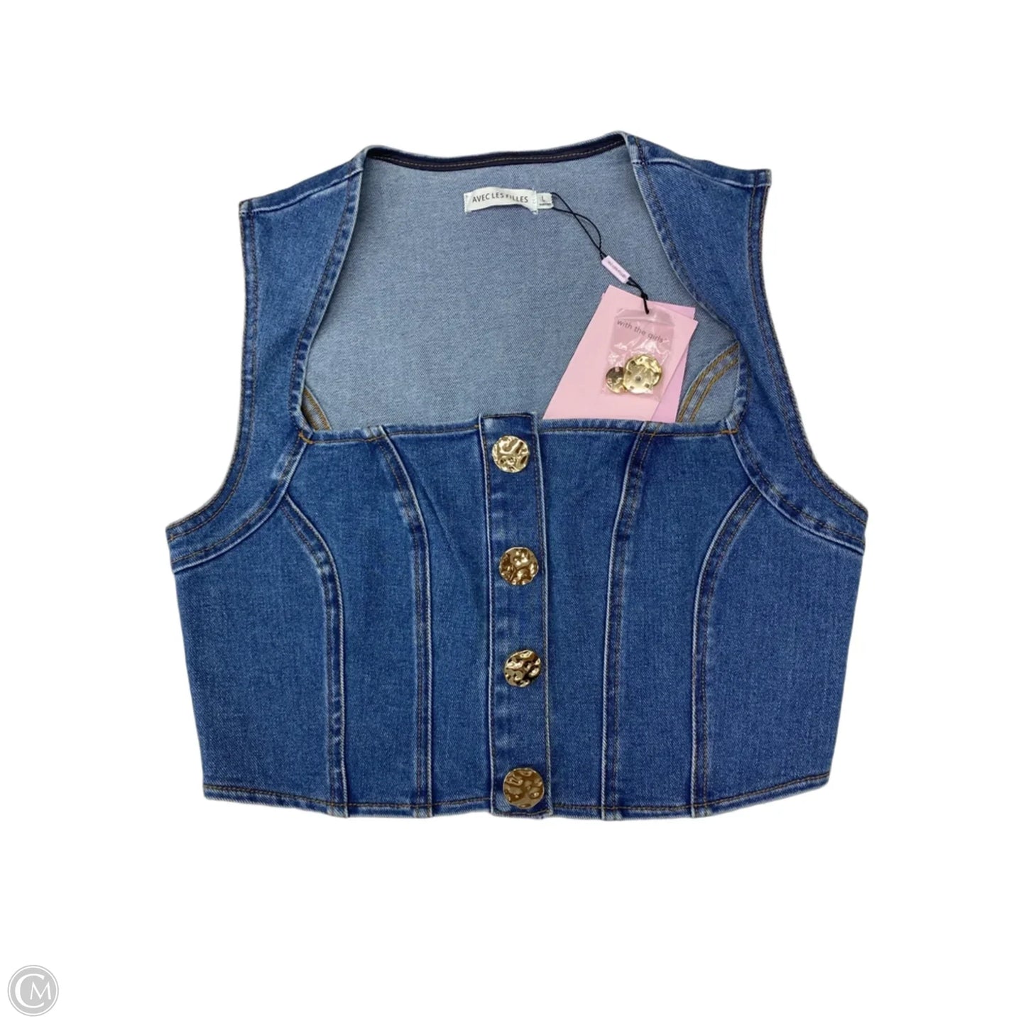 Vest Other By Avec Les Filles In Blue Denim, Size: L