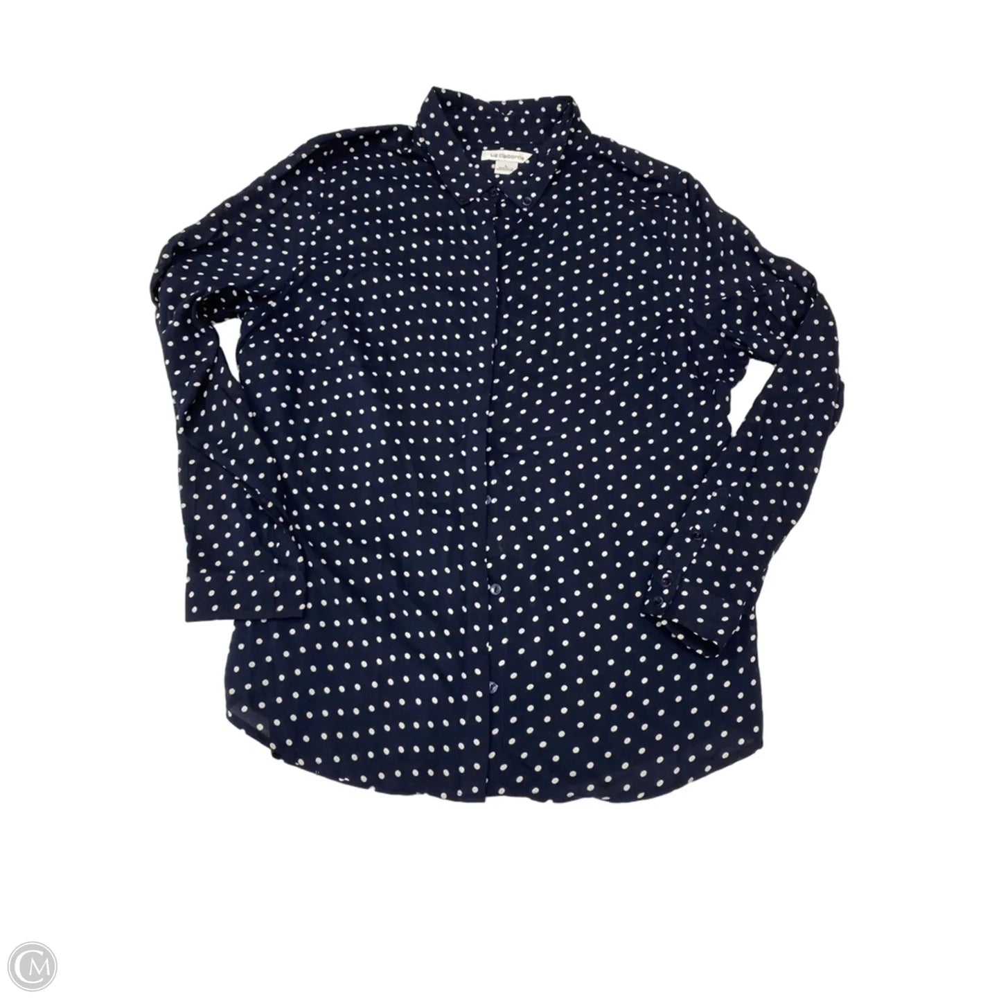 Top Long Sleeve By Liz Claiborne In Polkadot Pattern, Size: L
