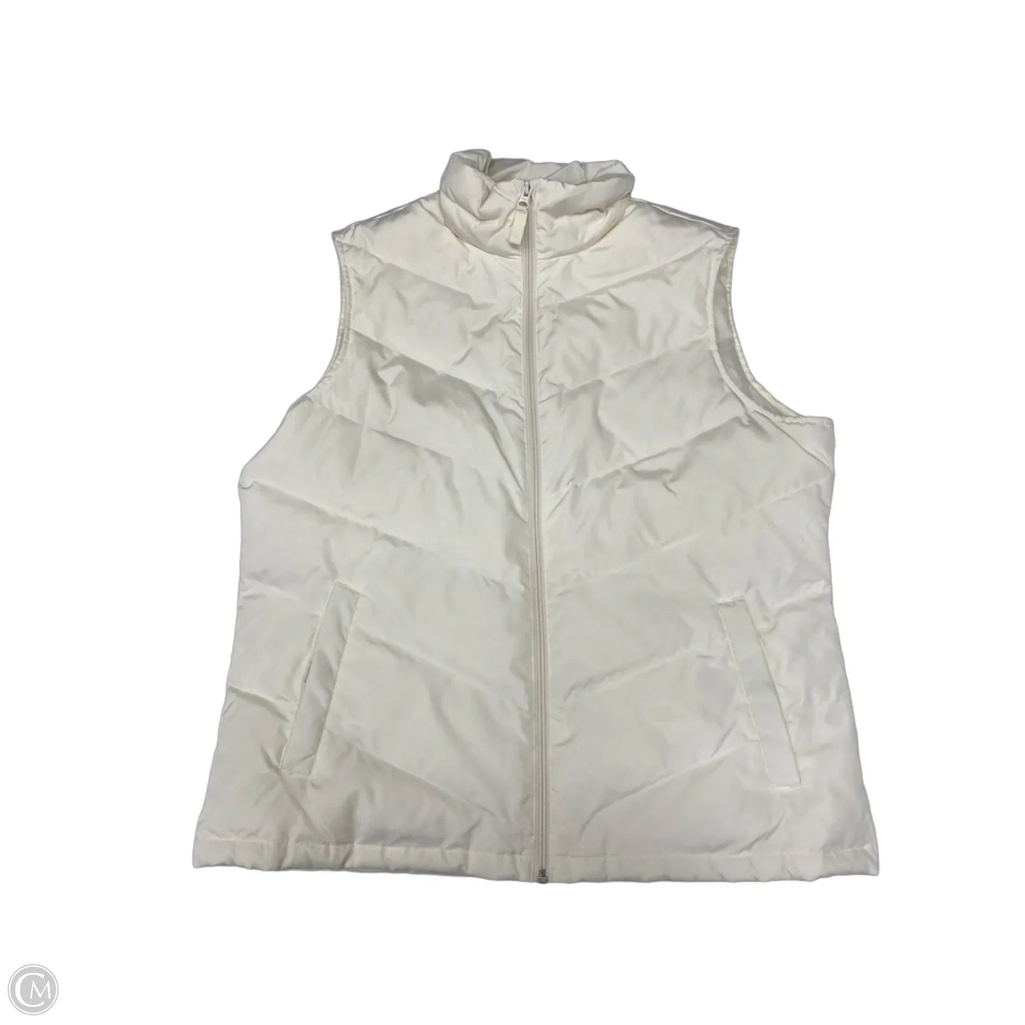 Vest Puffer & Quilted By Lands End In Ivory, Size: L