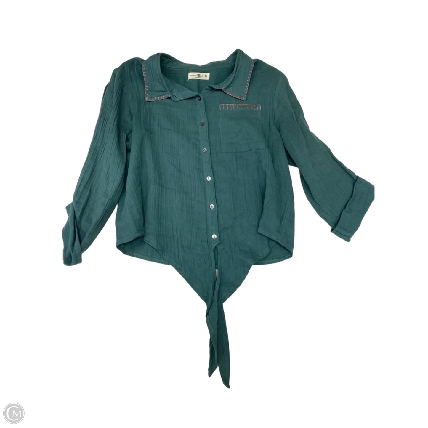 Top Long Sleeve By Natural Life In Green, Size: M