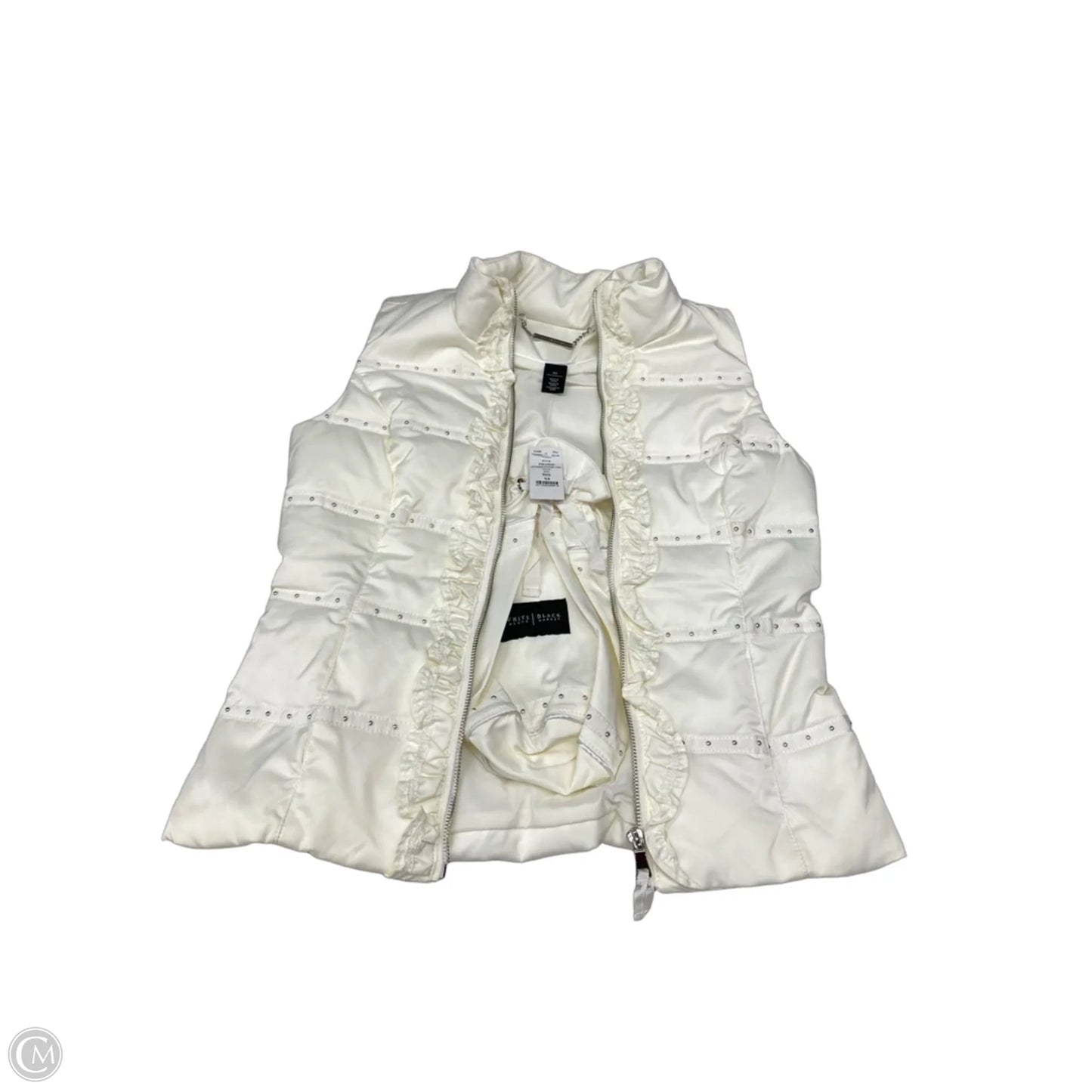 Vest Puffer & Quilted By White House Black Market In Ivory, Size: Xs