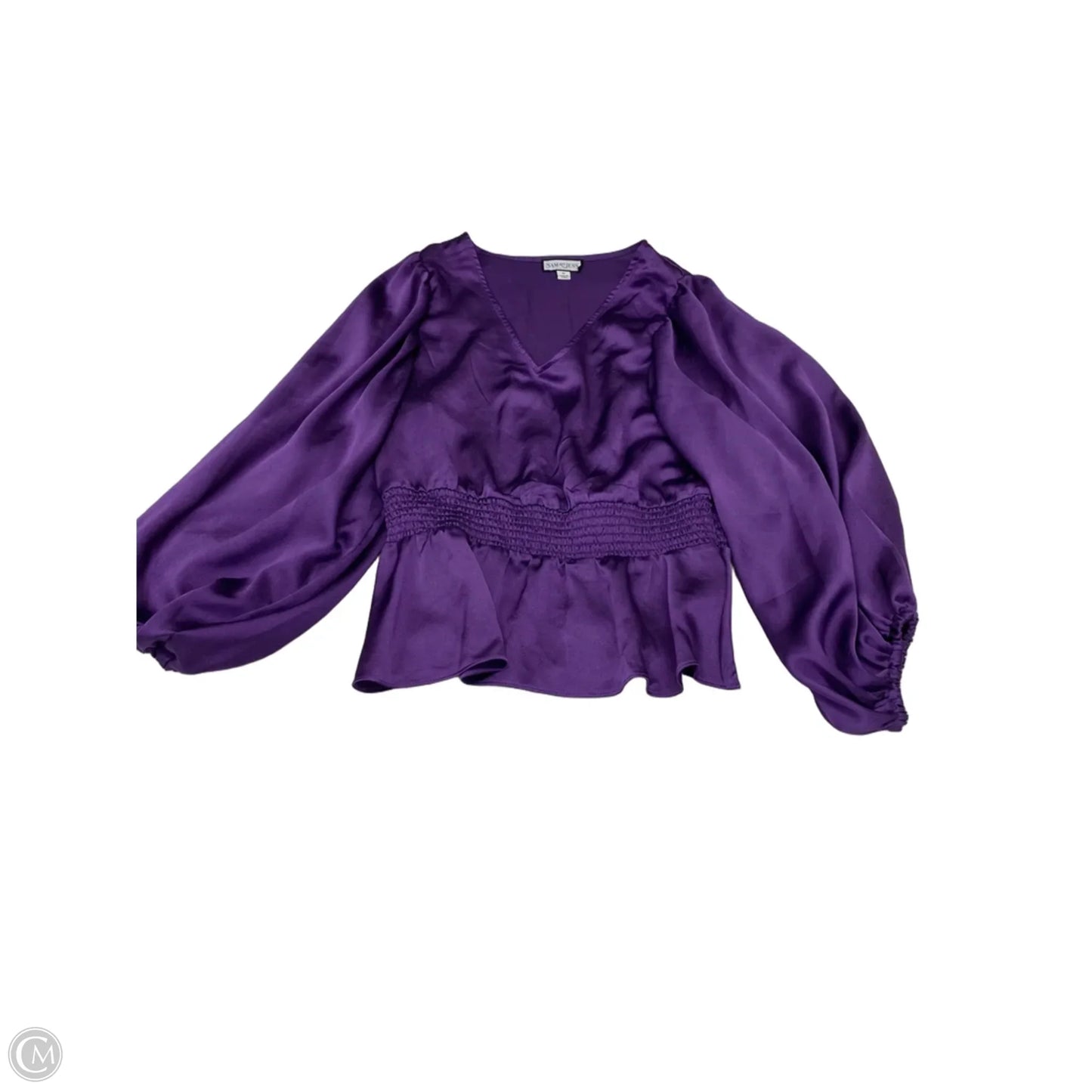 Blouse Long Sleeve By Clothes Mentor In Purple, Size: M