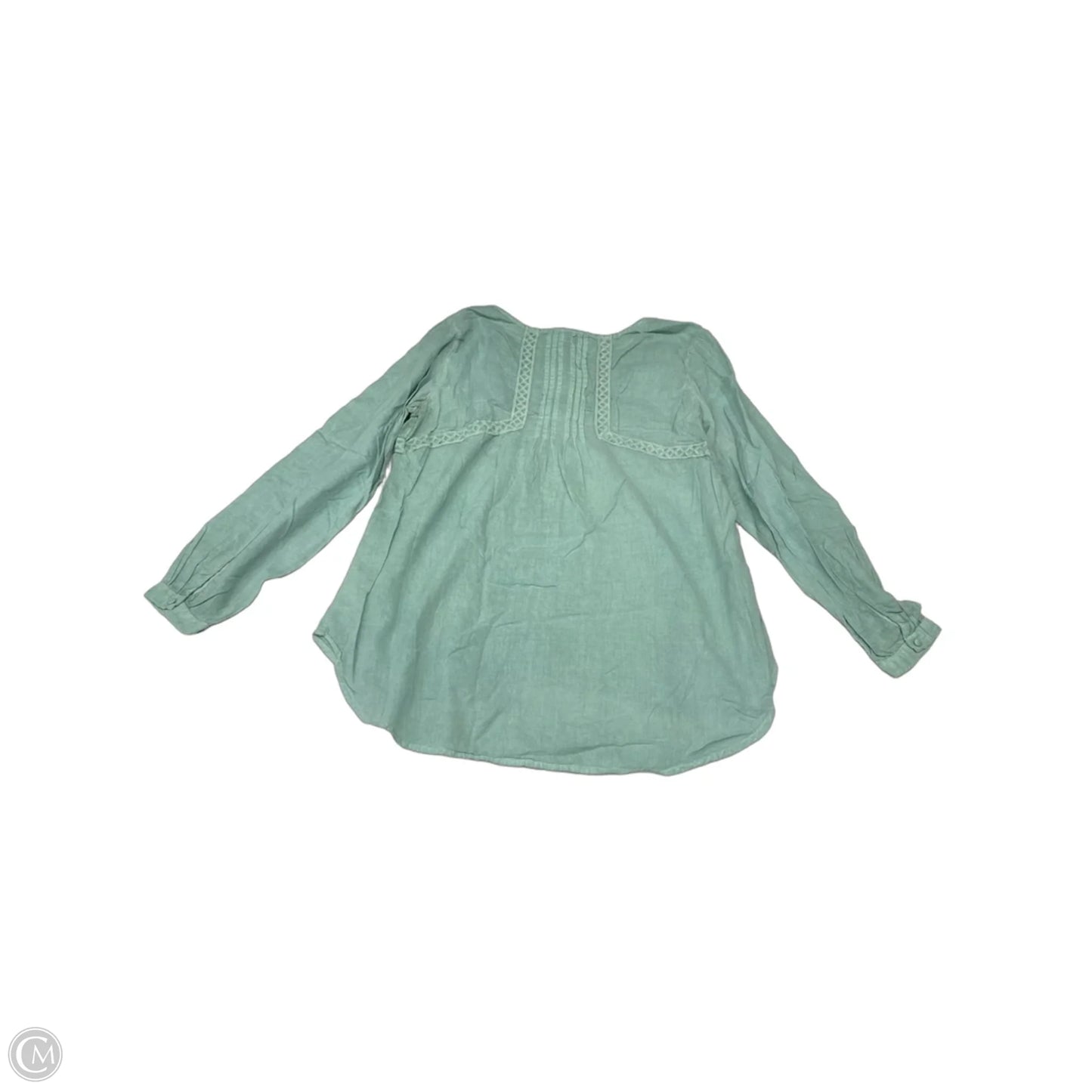 Top Long Sleeve By Vintage America In Green, Size: L