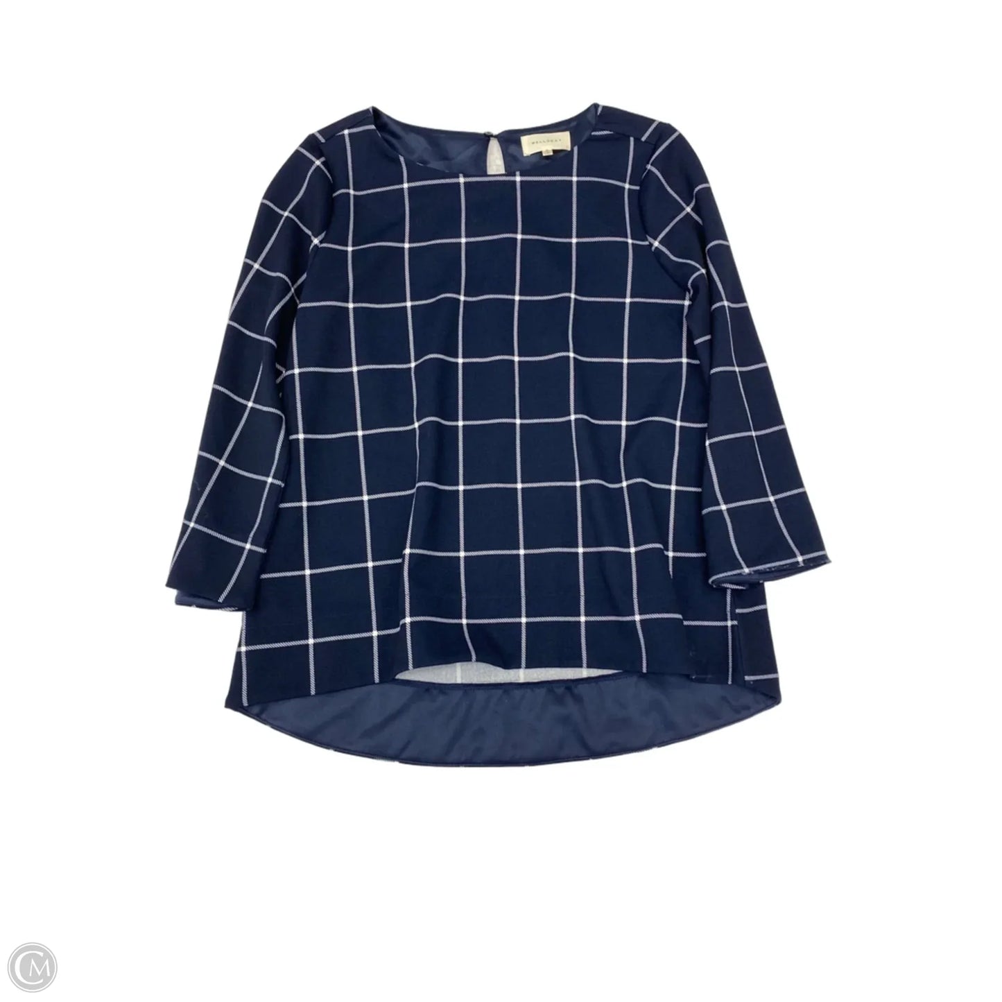 Blouse 3/4 Sleeve By Melloday In Blue & White, Size: S