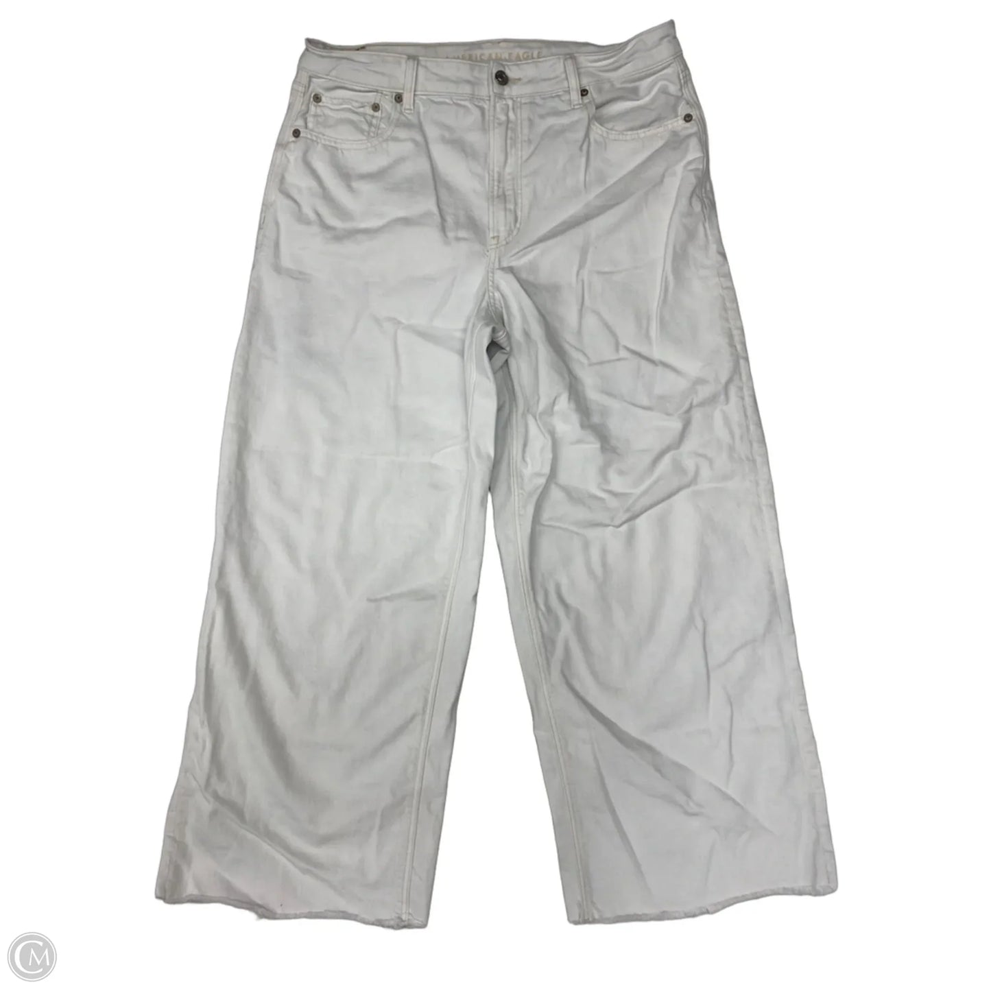 Jeans Wide Leg By American Eagle In White Denim, Size: 12
