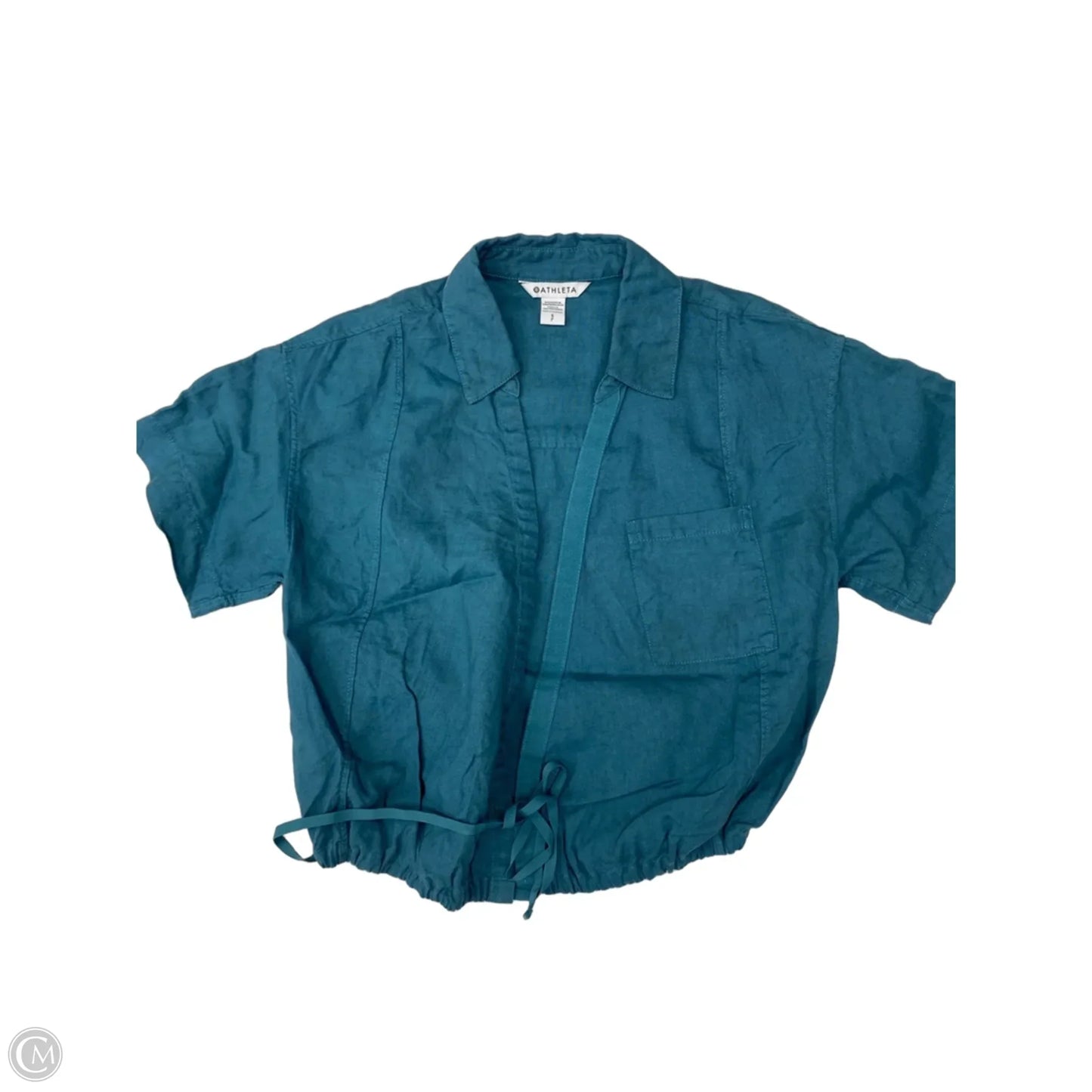 Top Short Sleeve By Athleta In Teal, Size: S