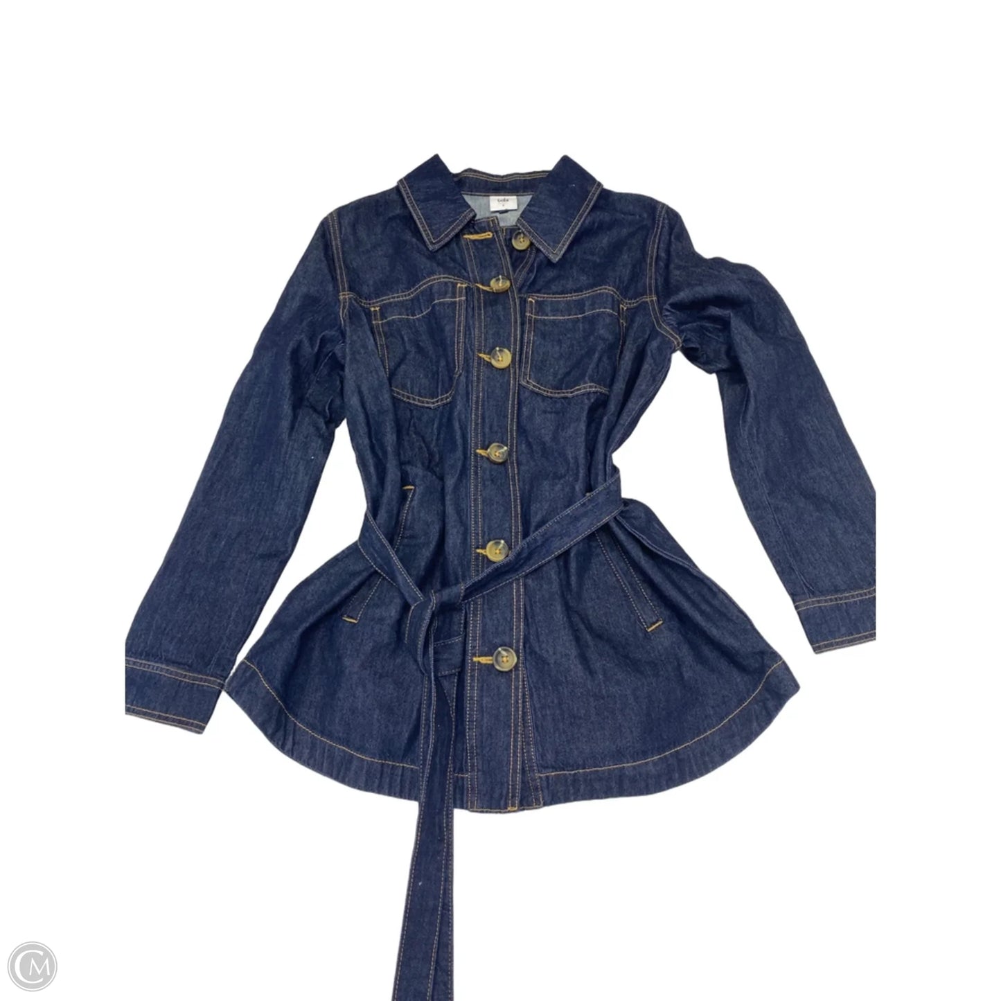 Jacket Shirt By Cabi In Blue Denim, Size: S