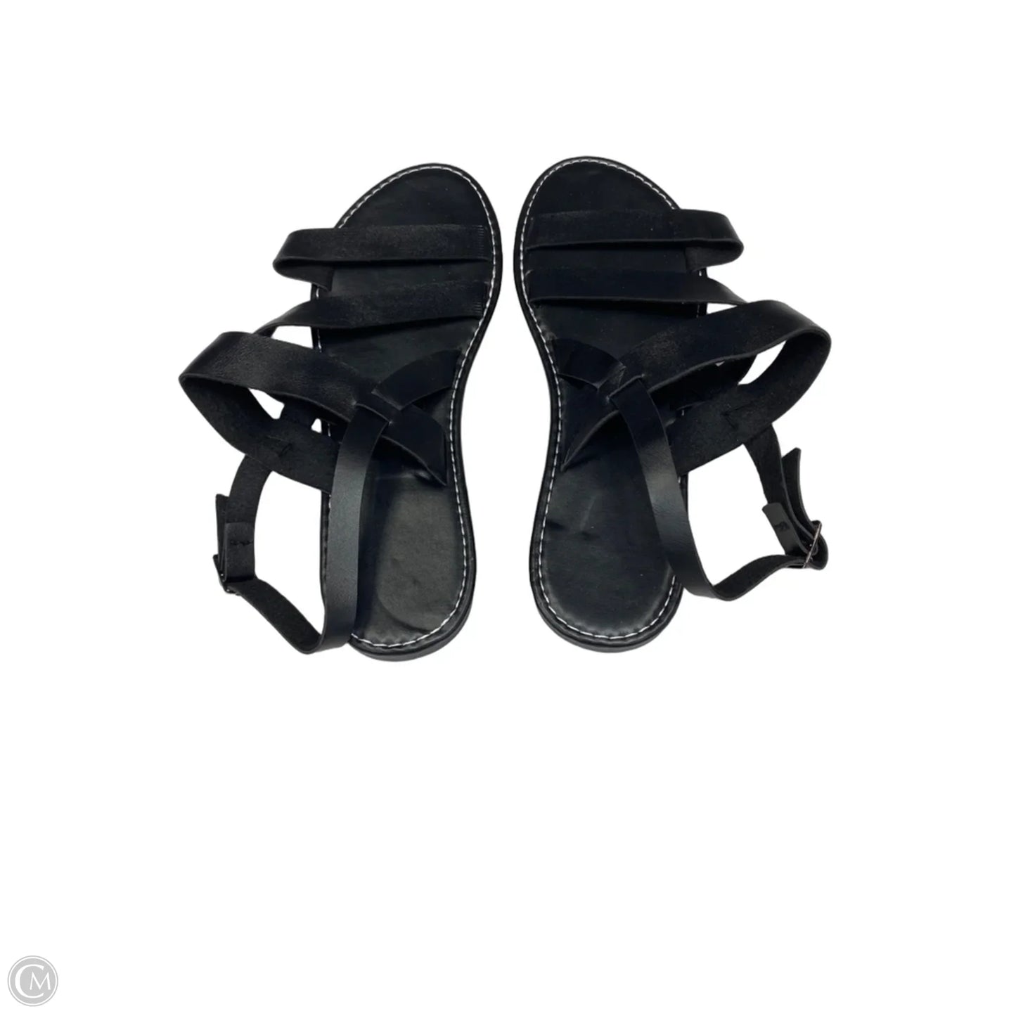 Sandals Flats By Clothes Mentor In Black, Size: 10.5