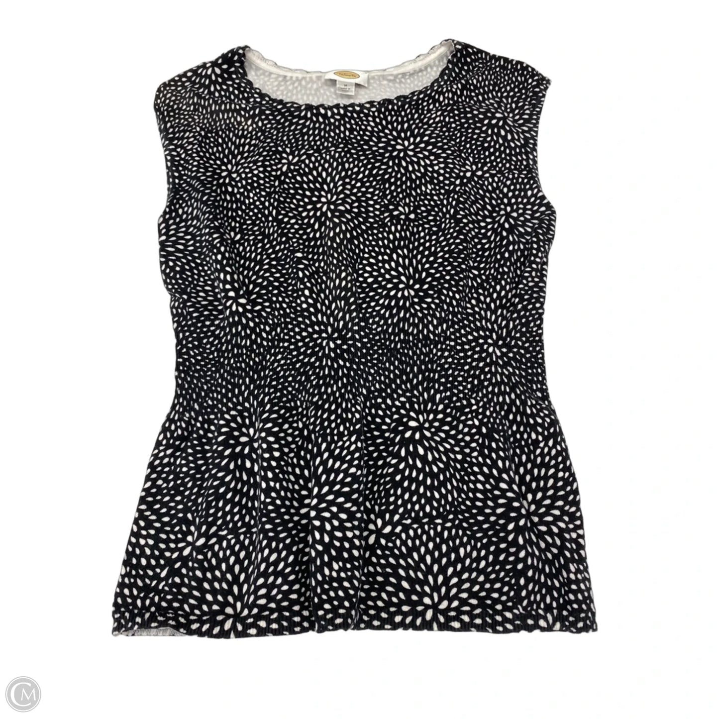 Top Sleeveless Basic By Talbots In Black & White, Size: M
