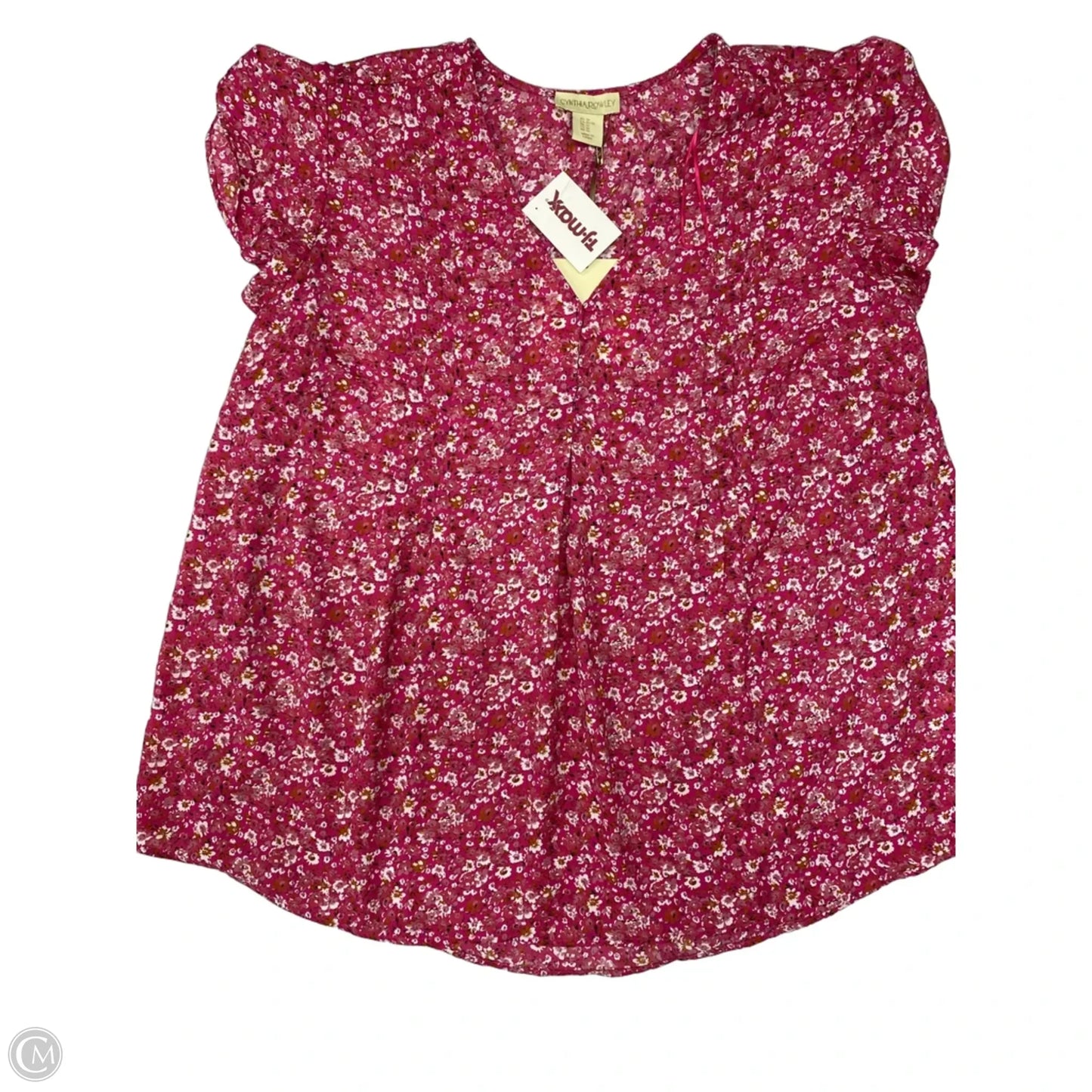 Blouse Short Sleeve By Cynthia Rowley In Pink, Size: 1x