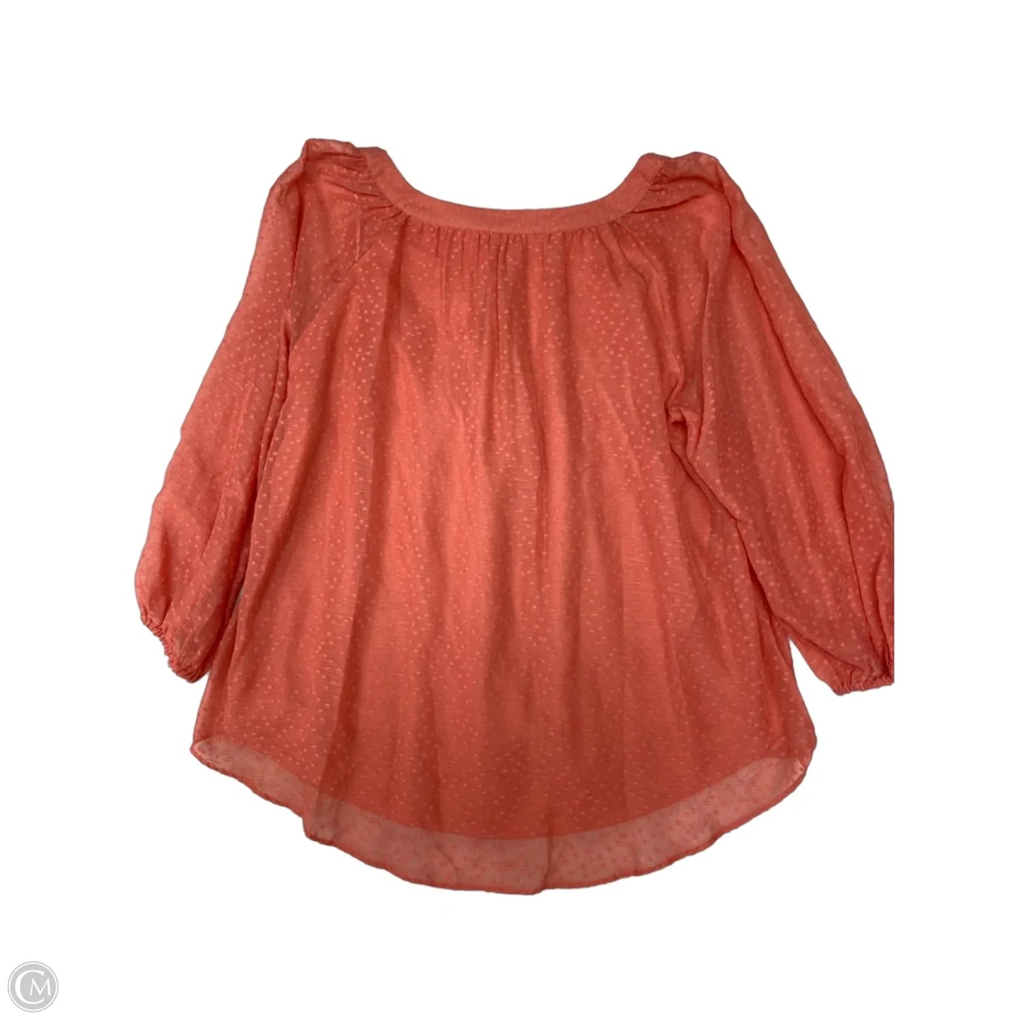 Blouse Long Sleeve By Clothes Mentor In Peach, Size: Xl
