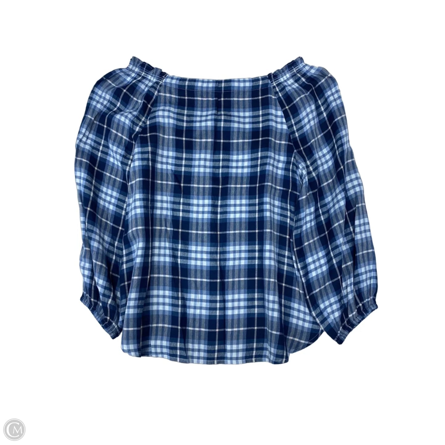 Top Long Sleeve By Loft In Plaid Pattern, Size: Xs