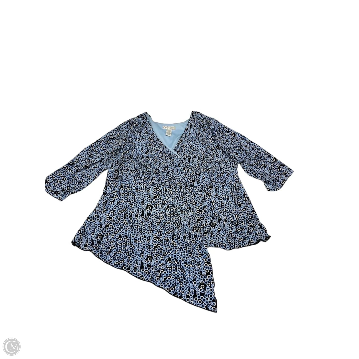Blouse 3/4 Sleeve By Dressbarn In Blue, Size: 2x