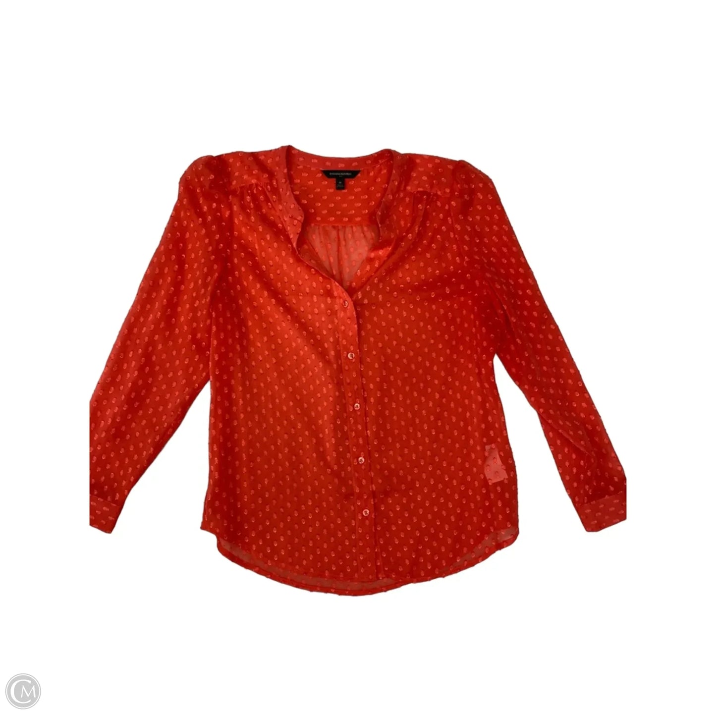 Blouse Long Sleeve By Banana Republic In Orange, Size: M