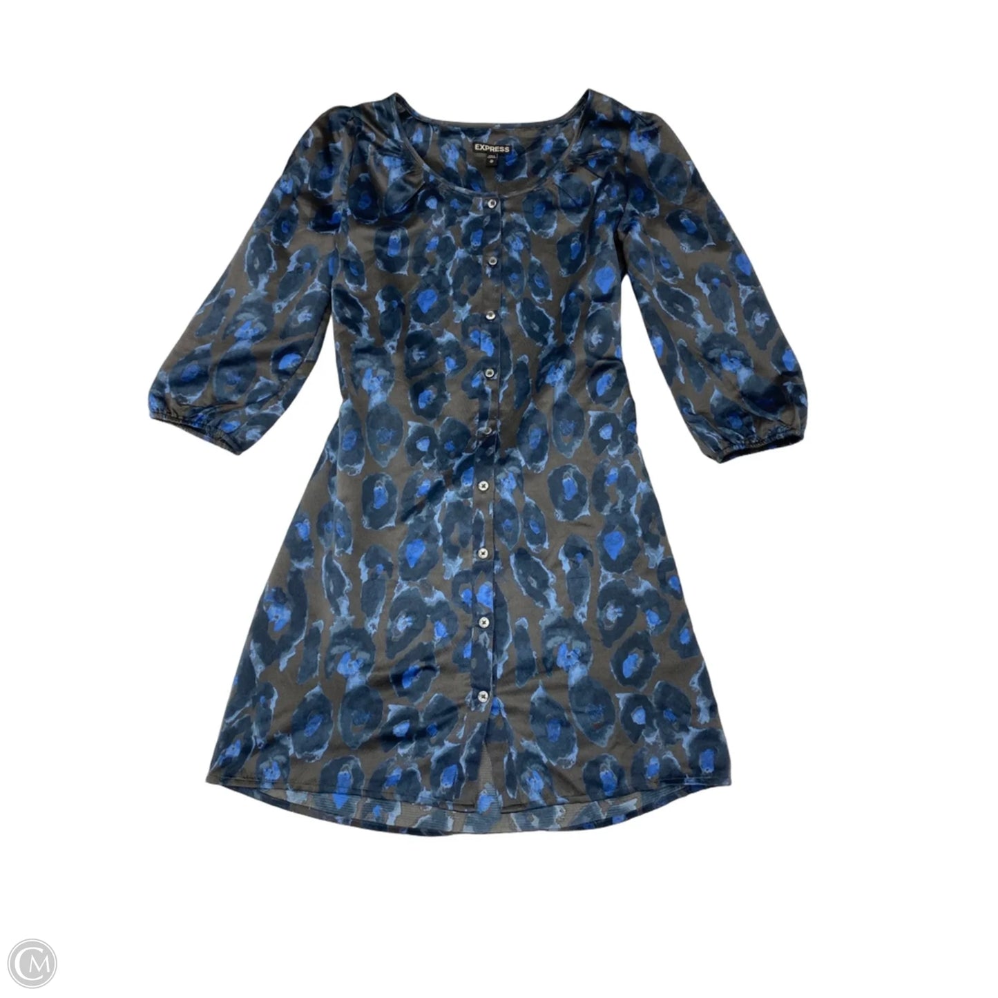 Dress Casual Midi By Express In Blue, Size: Xs