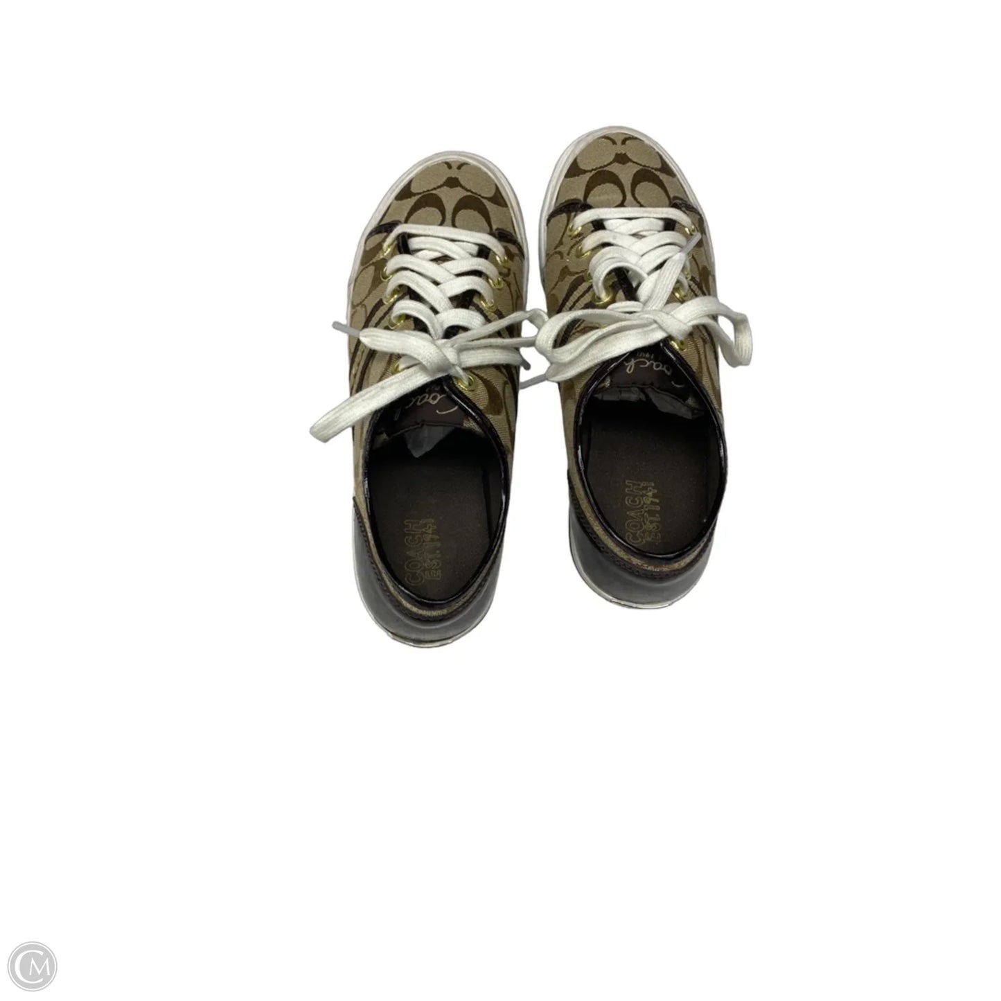 Shoes Designer By Coach In Brown & White, Size: 8