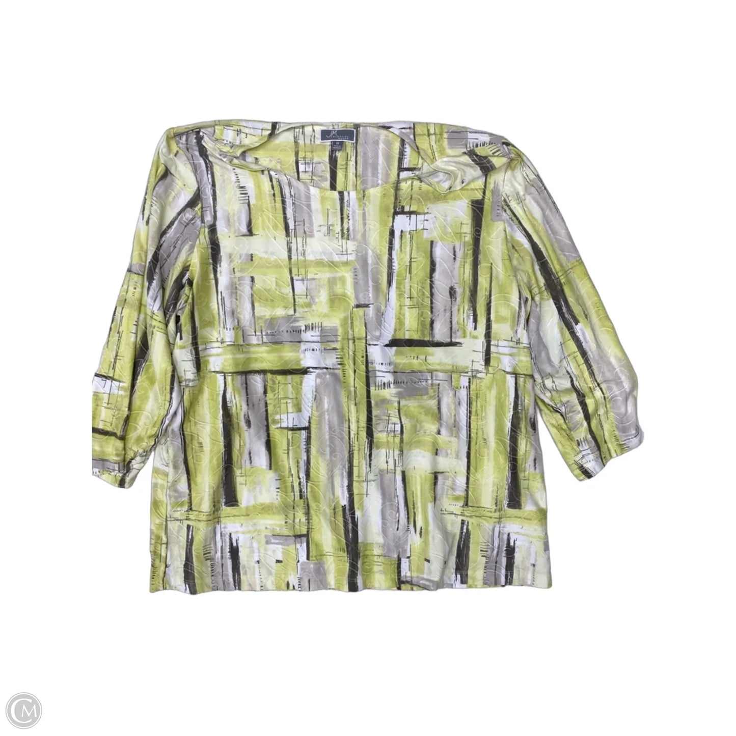Top 3/4 Sleeve By Jm Collections In Yellow, Size: 1x