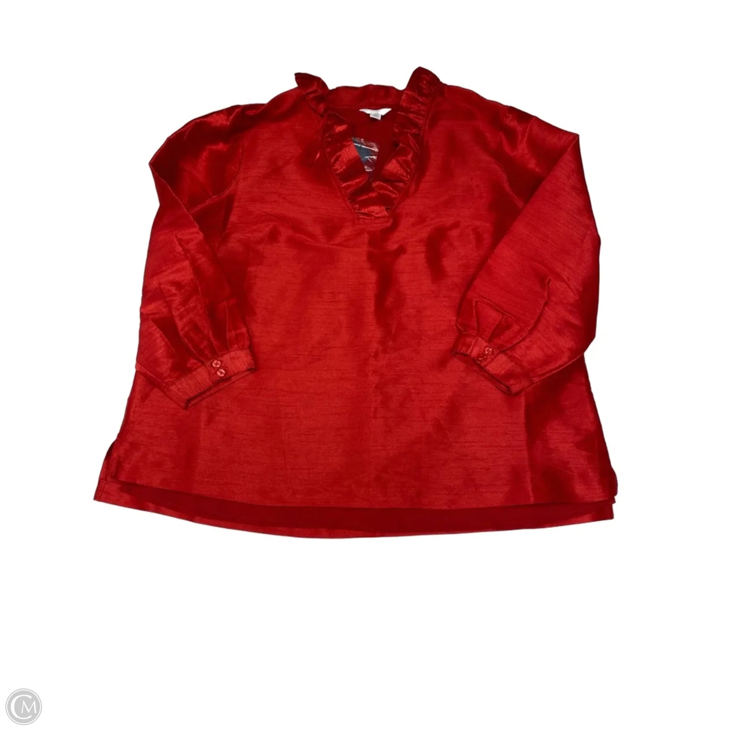 Blouse Long Sleeve By Crown And Ivy In Red, Size: Xl