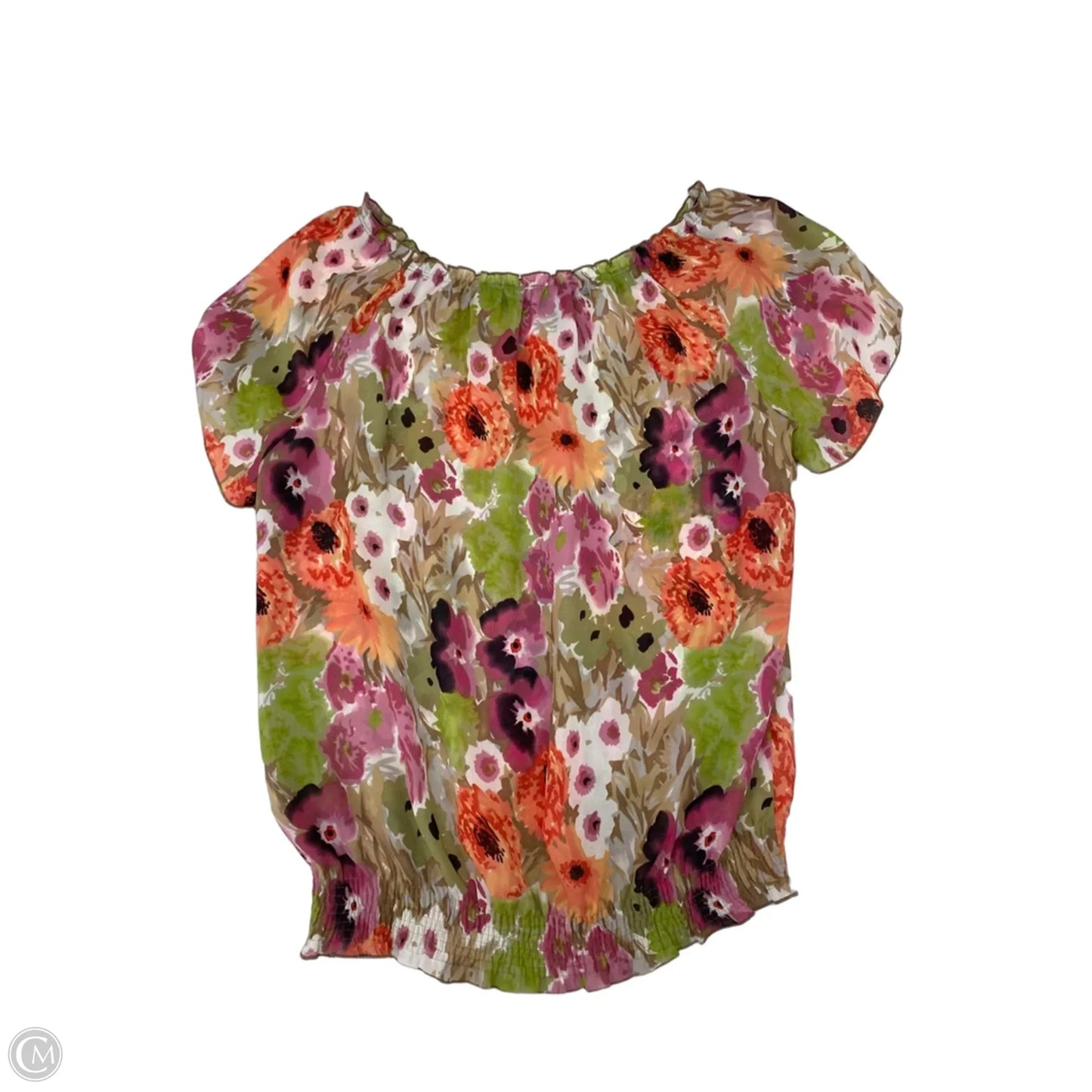 Blouse Short Sleeve By Nicola In Floral Print, Size: L
