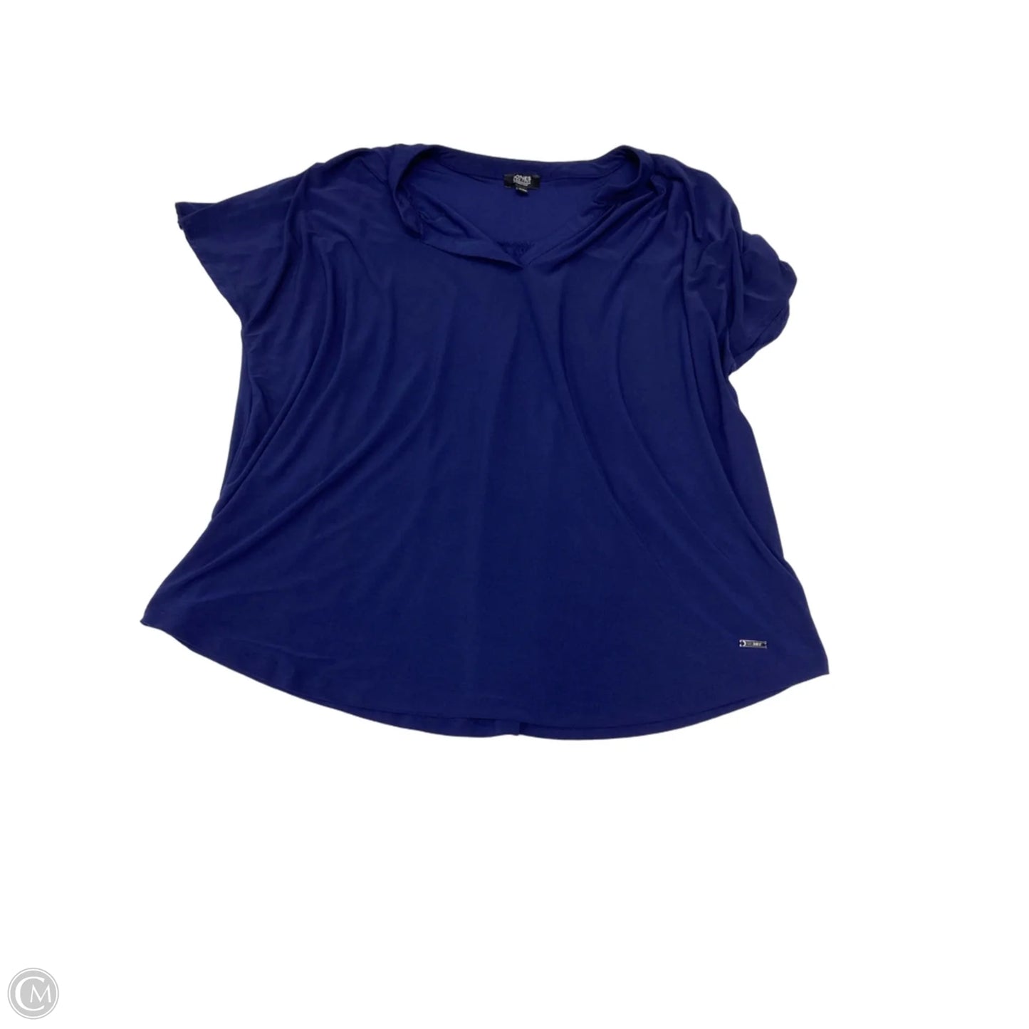 Blouse Short Sleeve By Jones New York In Navy, Size: Xxl