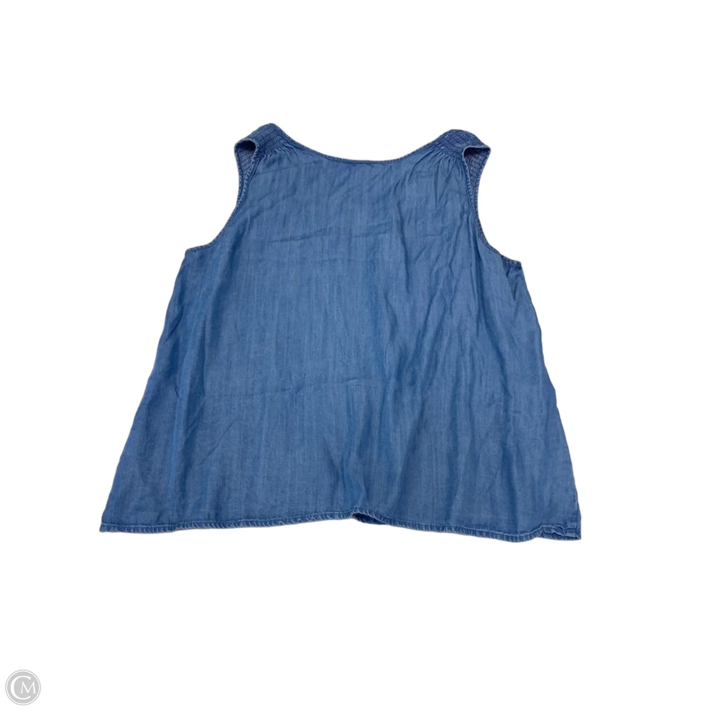 Top Sleeveless Basic By Time And Tru In Blue Denim, Size: Xl