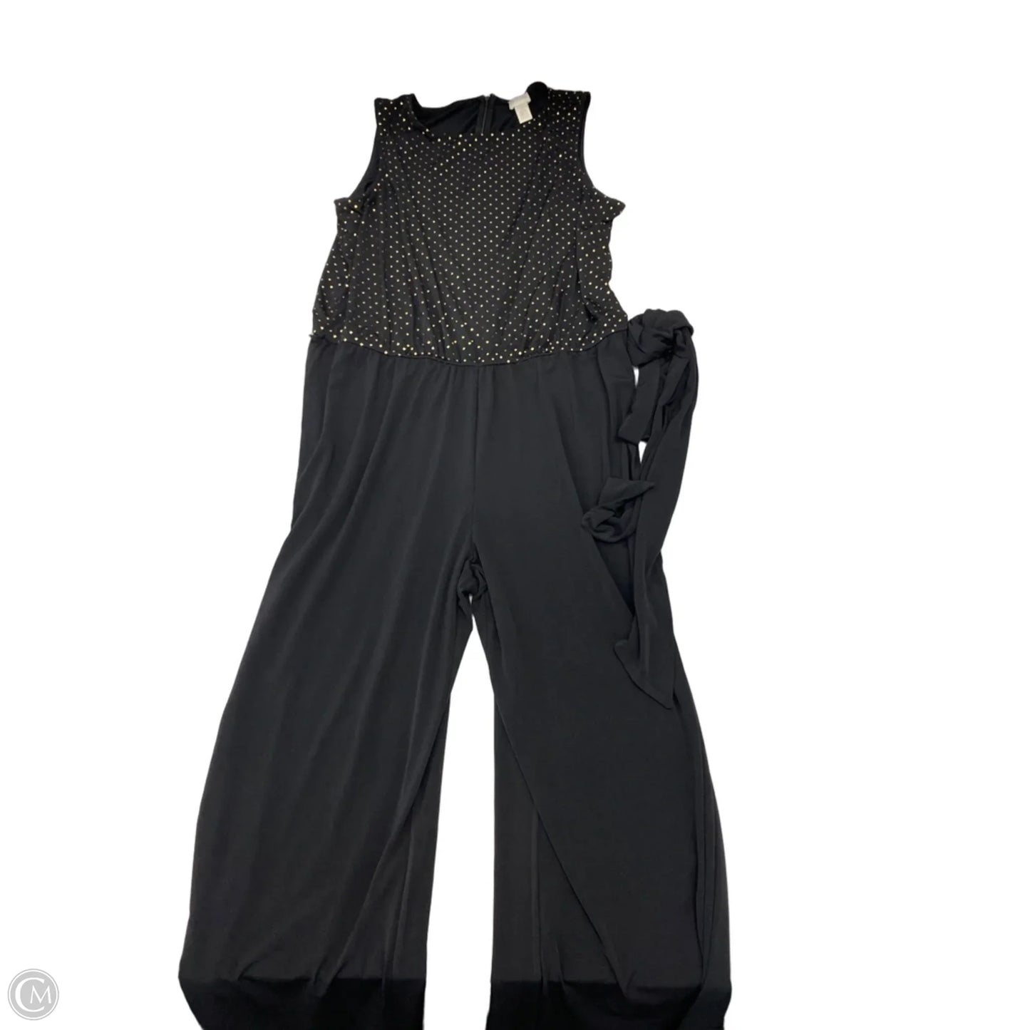 Jumpsuit By Chicos In Black & Gold, Size: L