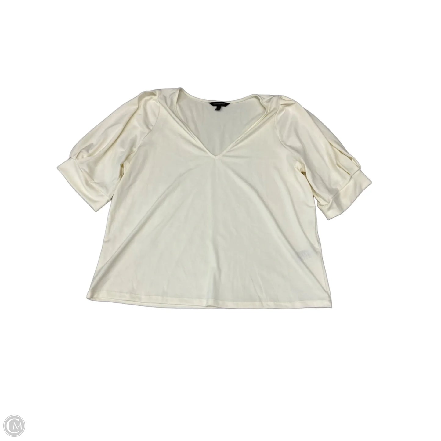 Blouse Short Sleeve By Banana Republic In Cream, Size: L