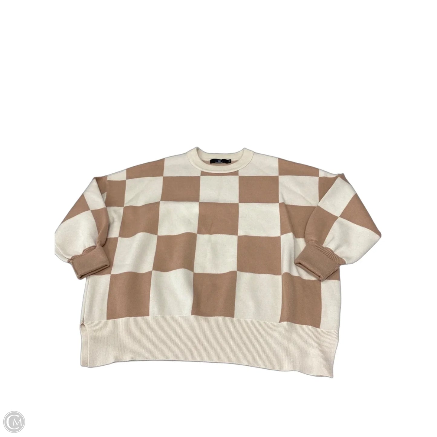Sweater By Lillusory In Checkered Pattern, Size: M