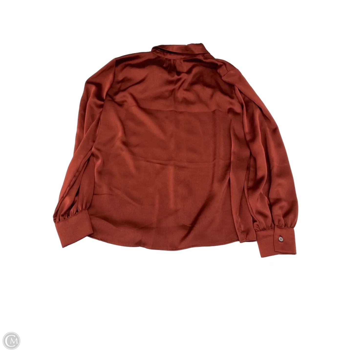 Blouse Long Sleeve By Vince Camuto In Maroon, Size: M