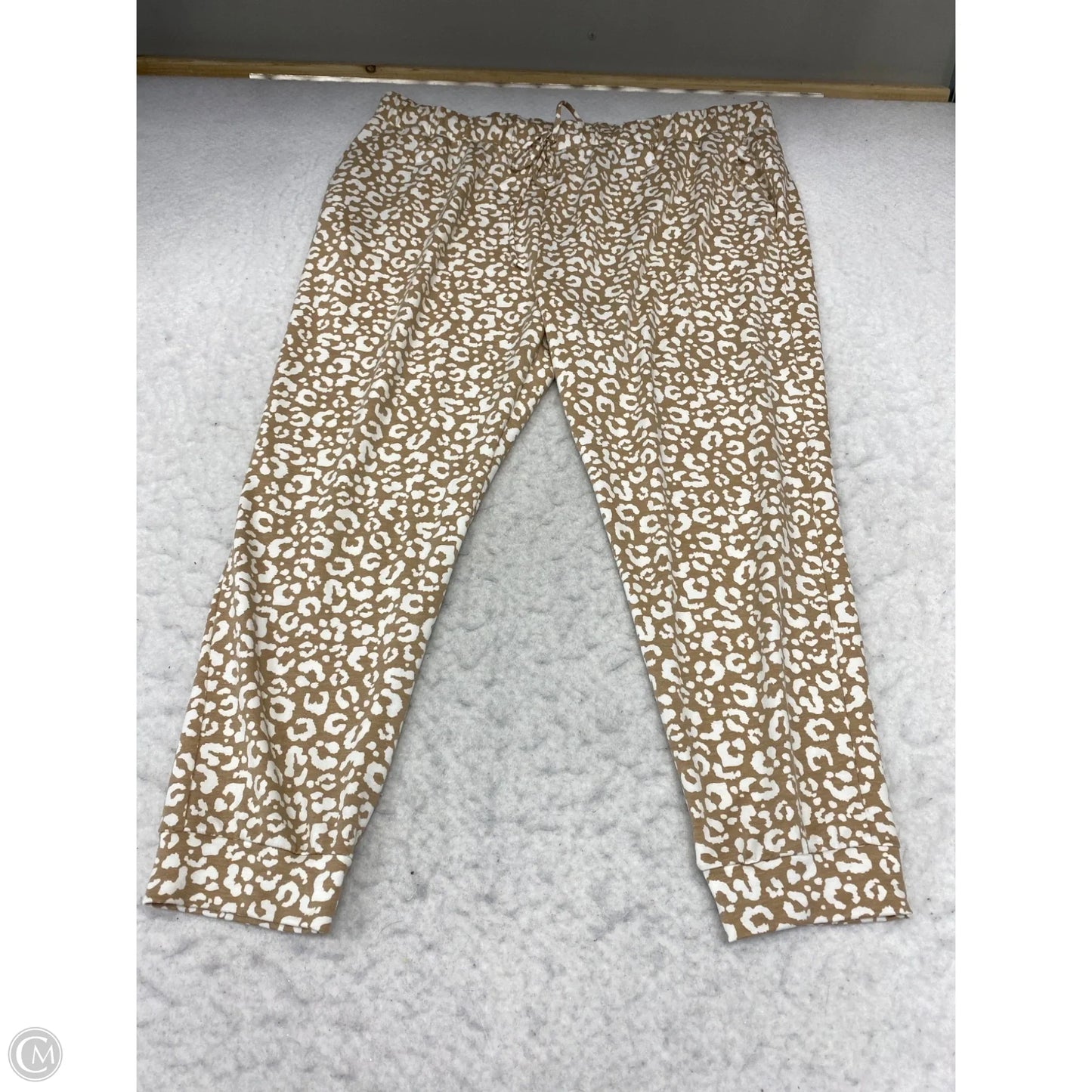 Lounge Set Pants By Socialite In Tan & White, Size: 1x
