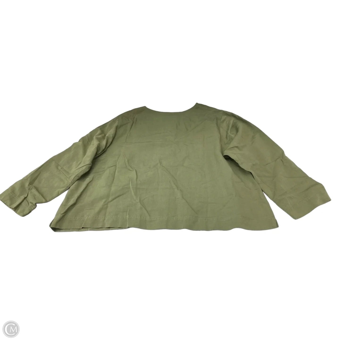 Top Long Sleeve Basic By First Issue In Green, Size: 3x