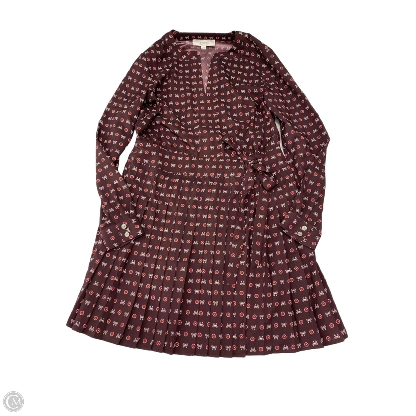 Dress Work By Loft In Maroon, Size: S