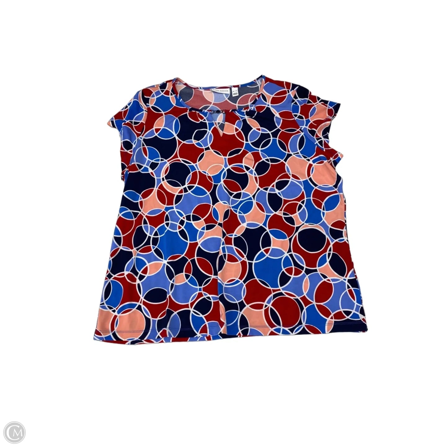Blouse Short Sleeve By Susan Graver In Geometric Pattern, Size: Xl